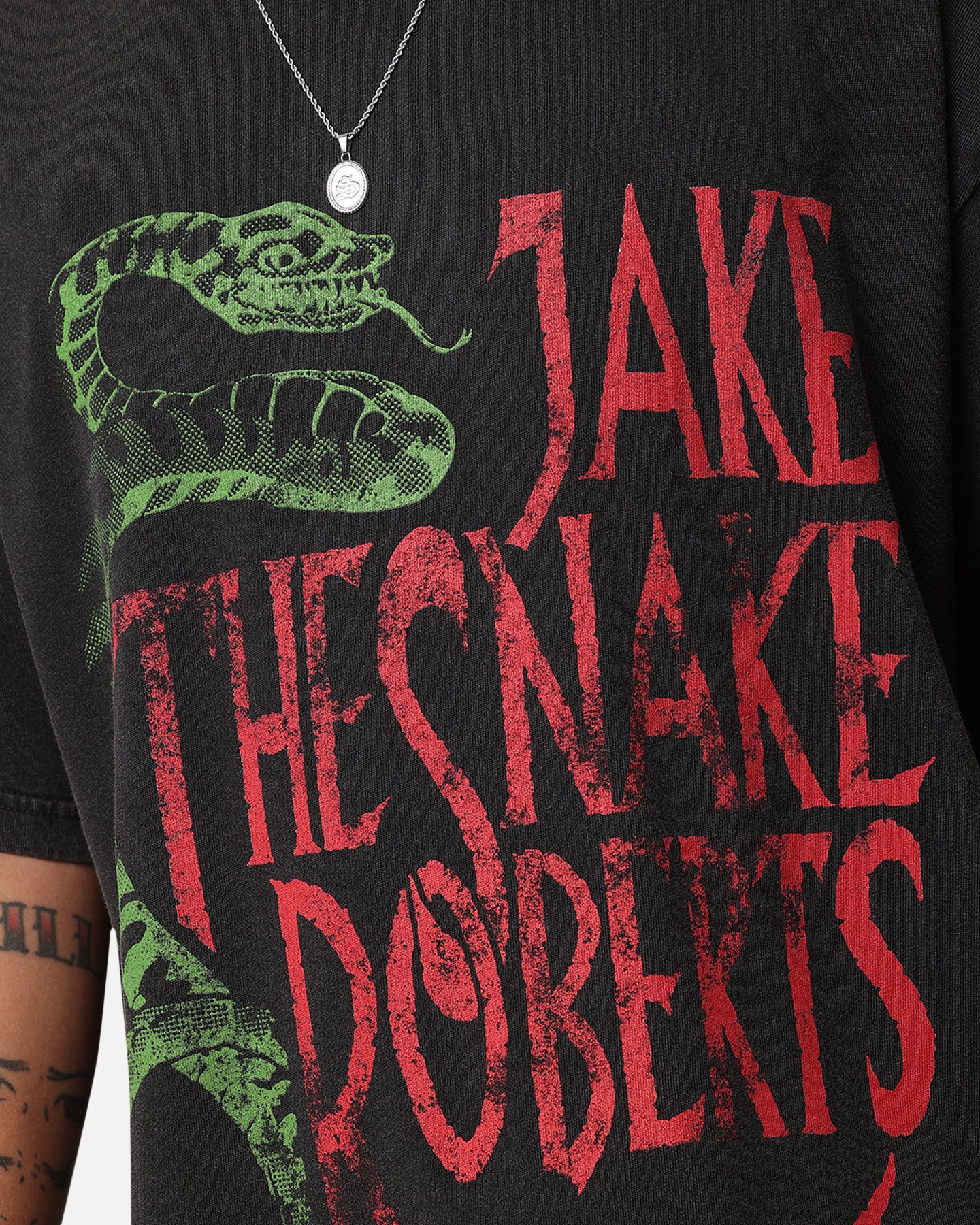 Culture Kings X WWE Jake "The Snake" Roberts Vintage T-Shirt Black Acidwash - Image 6