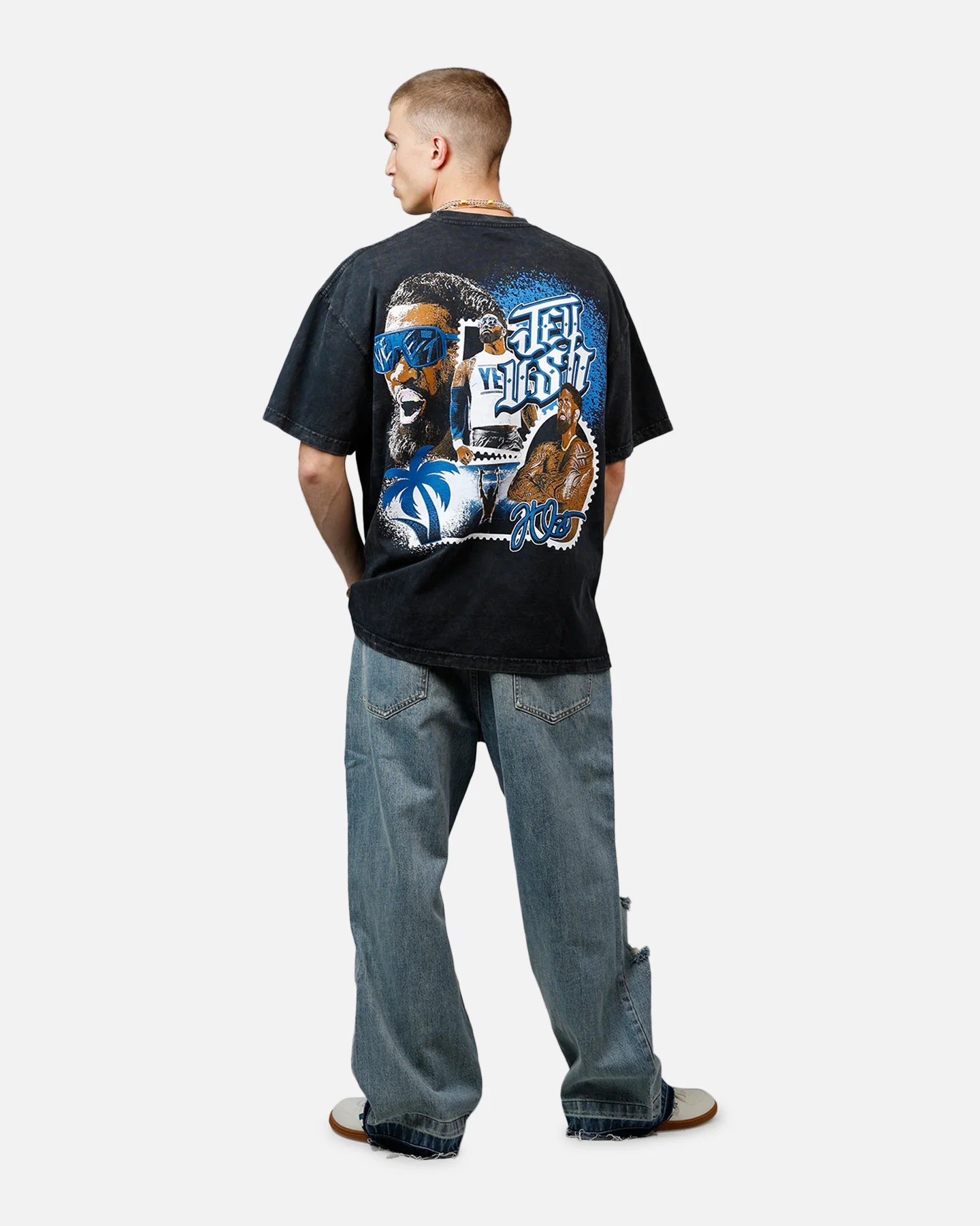 Culture Kings X WWE Jey Uso Wrestlemania XLI Vintage T-Shirt Black Acidwash - Image 6