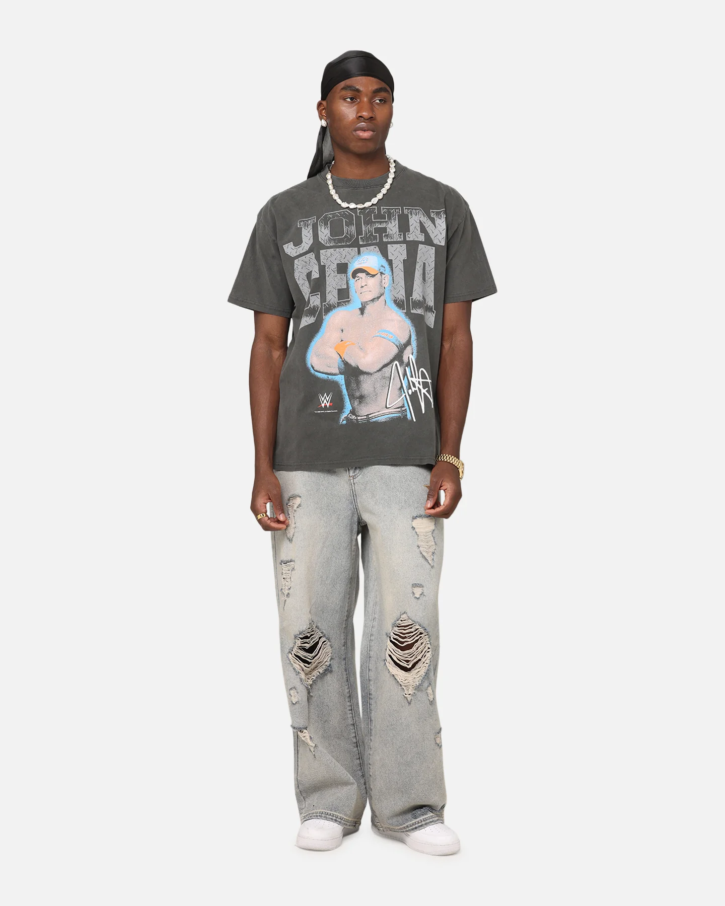 Culture Kings X WWE John Cena Heavyweight T-Shirt Black Wash - Image 3
