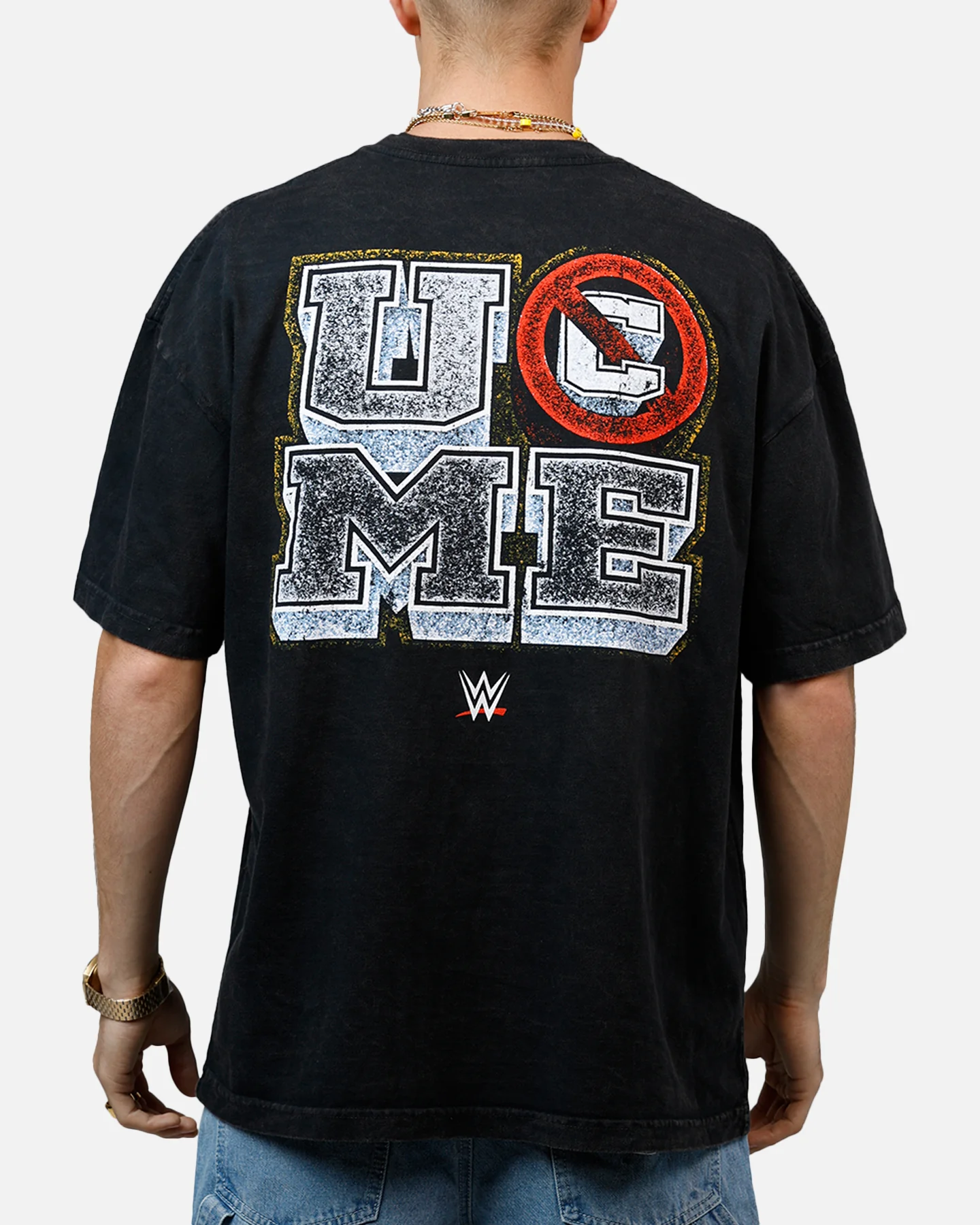 Culture Kings X WWE John Cena Wrestlemania XLI Vintage T-Shirt Black Acidwash - Image 2