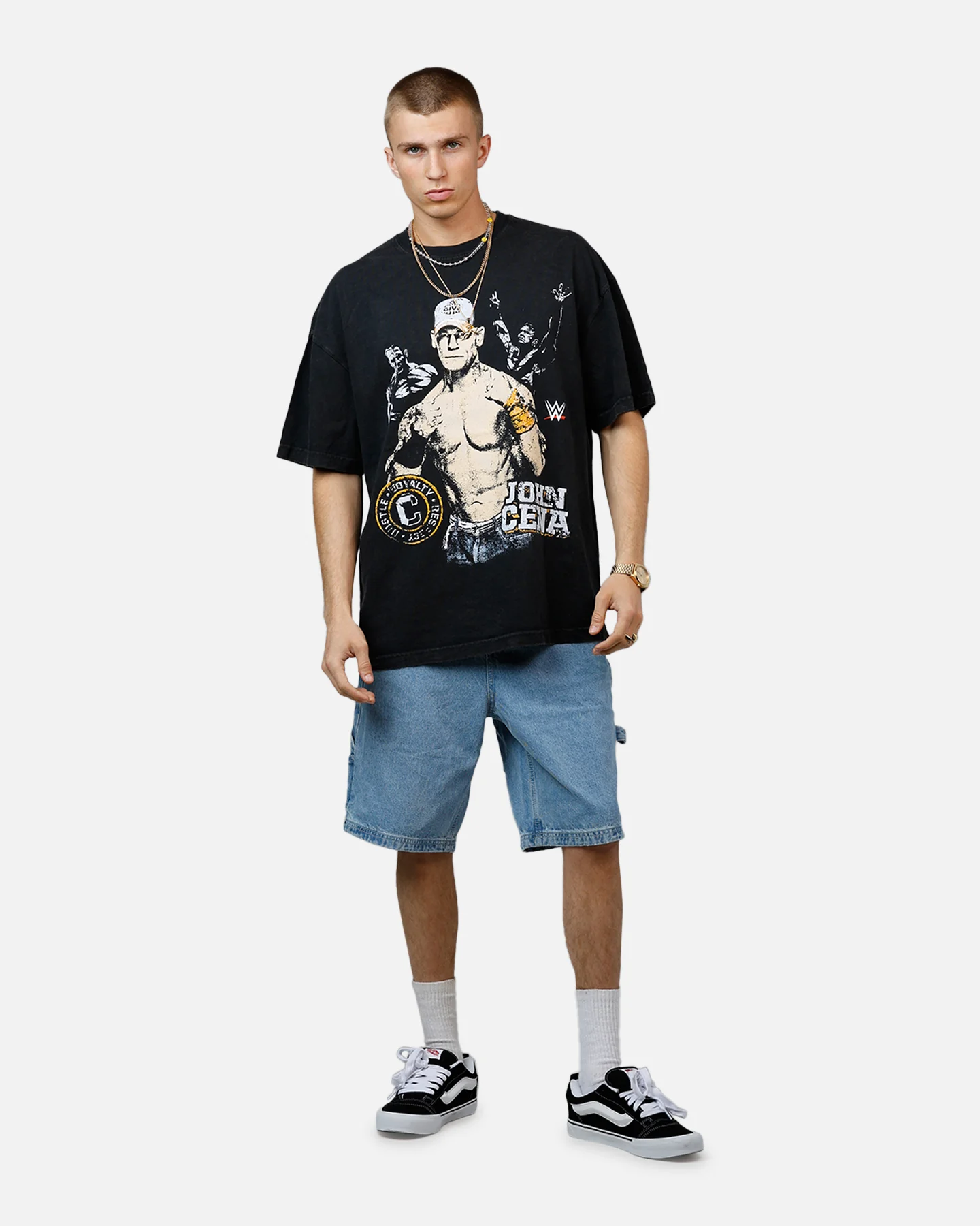 Culture Kings X WWE John Cena Wrestlemania XLI Vintage T-Shirt Black Acidwash - Image 3