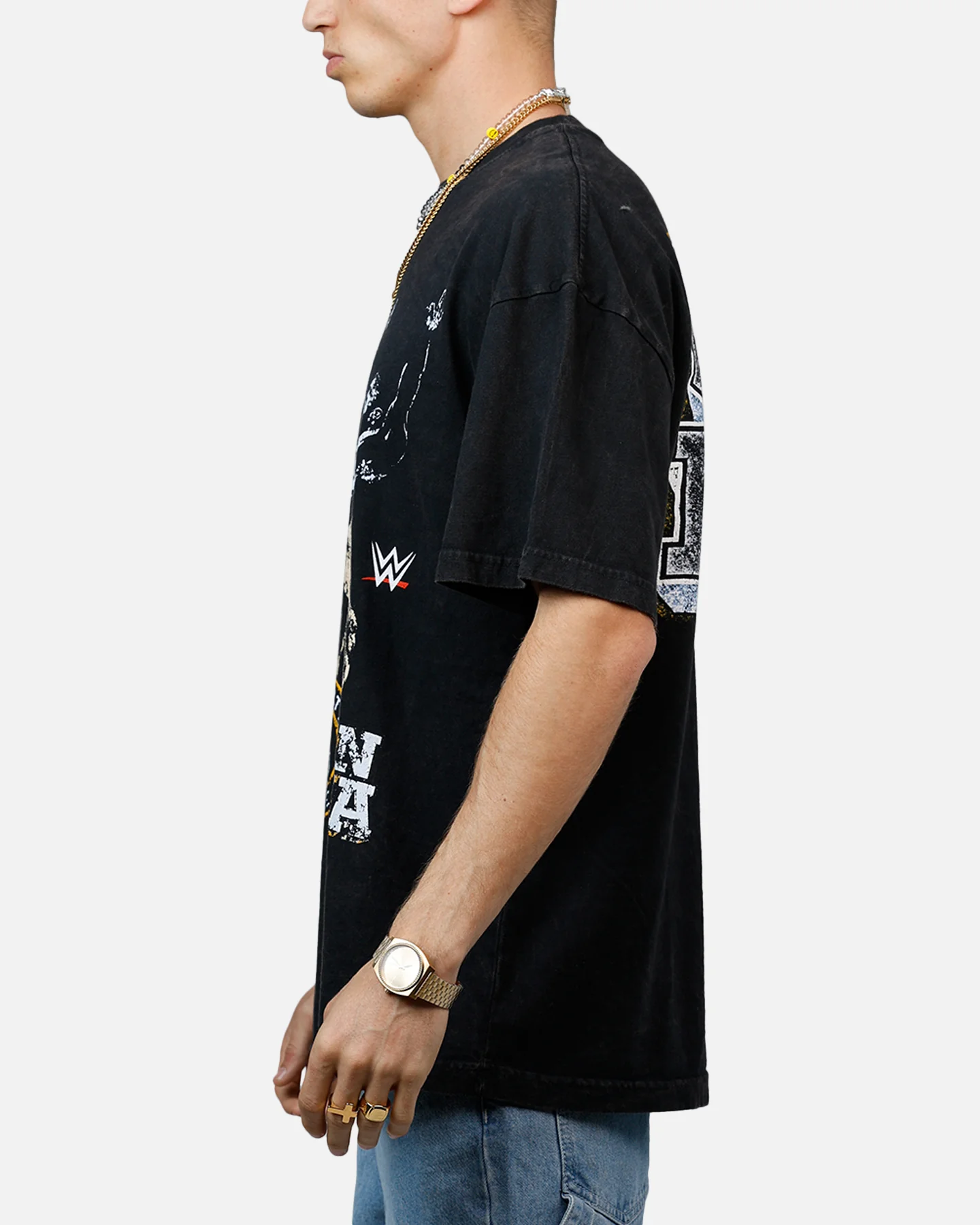 Culture Kings X WWE John Cena Wrestlemania XLI Vintage T-Shirt Black Acidwash - Image 5