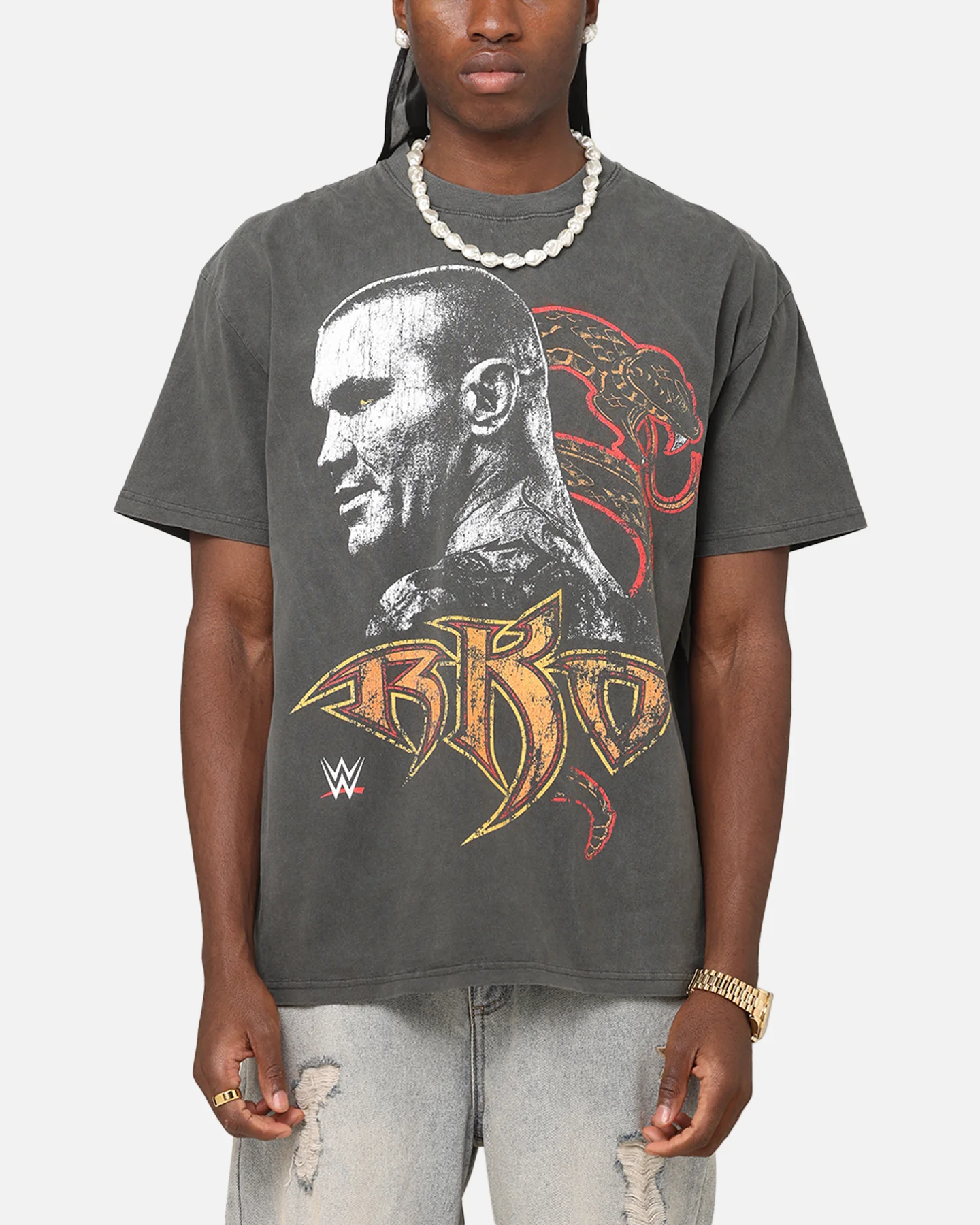 Culture Kings X WWE Randy Orton Heavy T-Shirt Black Wash