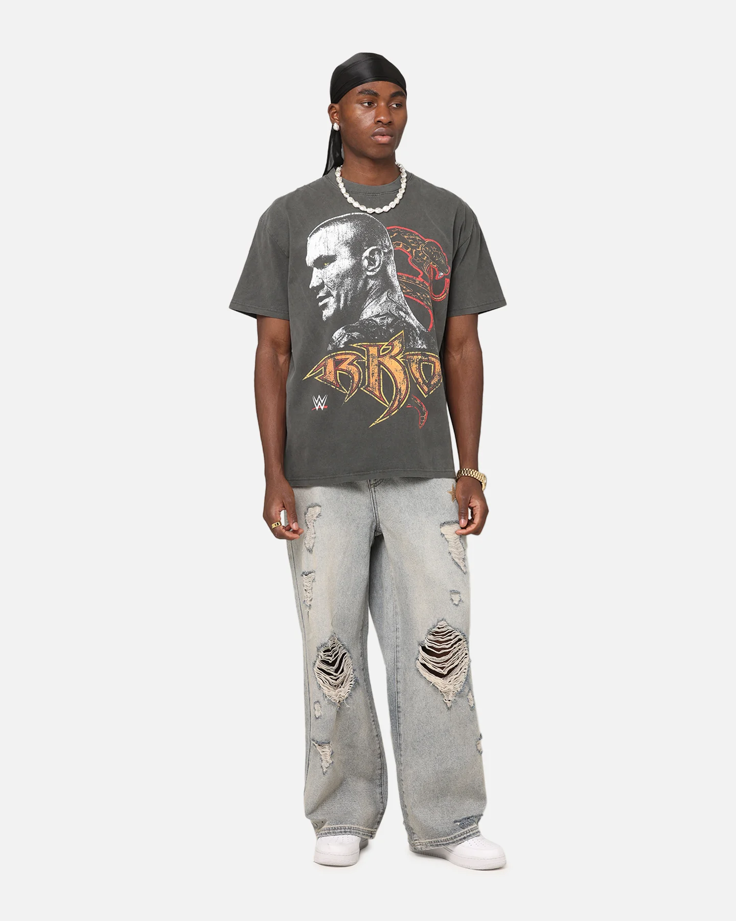 Culture Kings X WWE Randy Orton Heavy T-Shirt Black Wash - Image 3