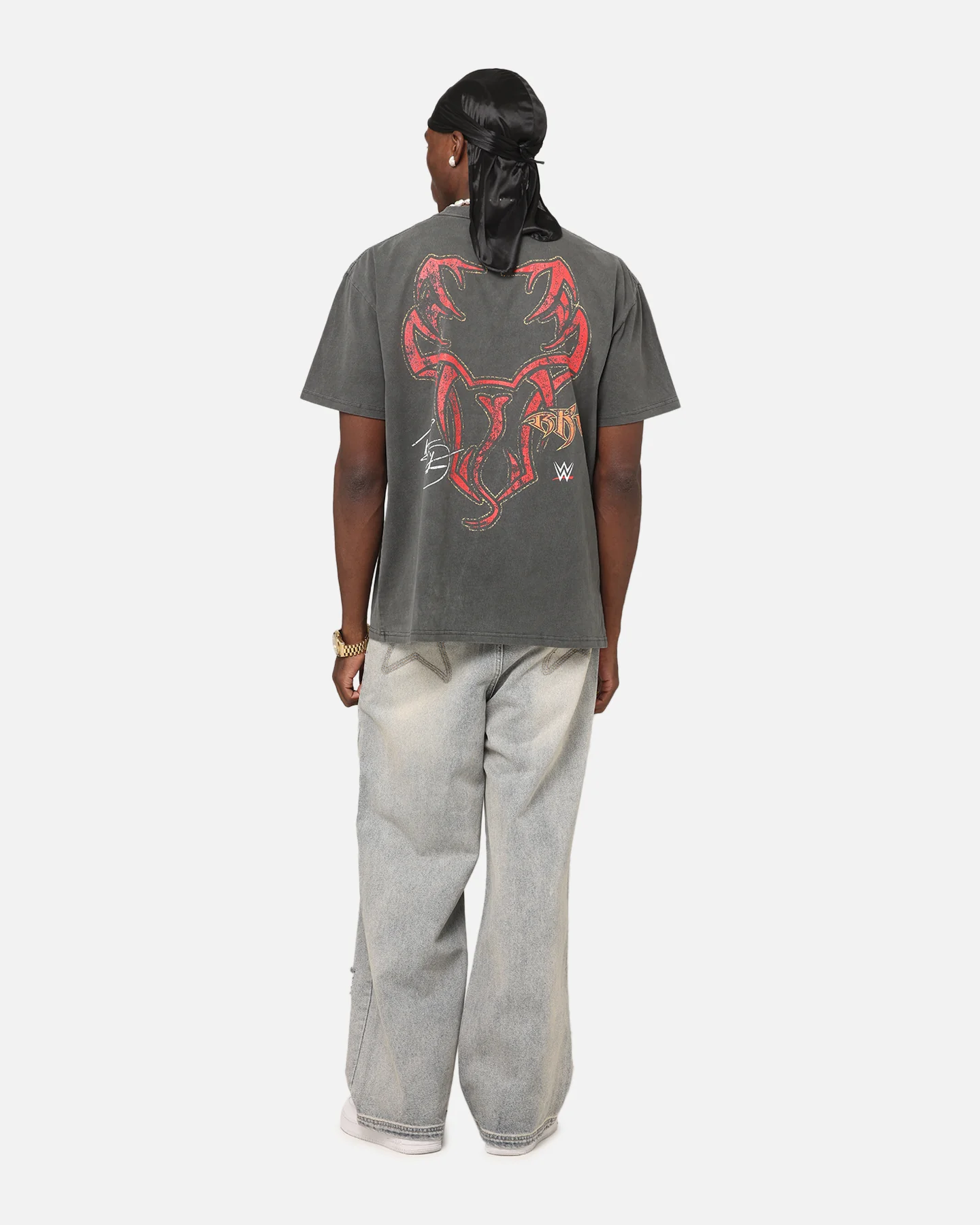 Culture Kings X WWE Randy Orton Heavy T-Shirt Black Wash - Image 4