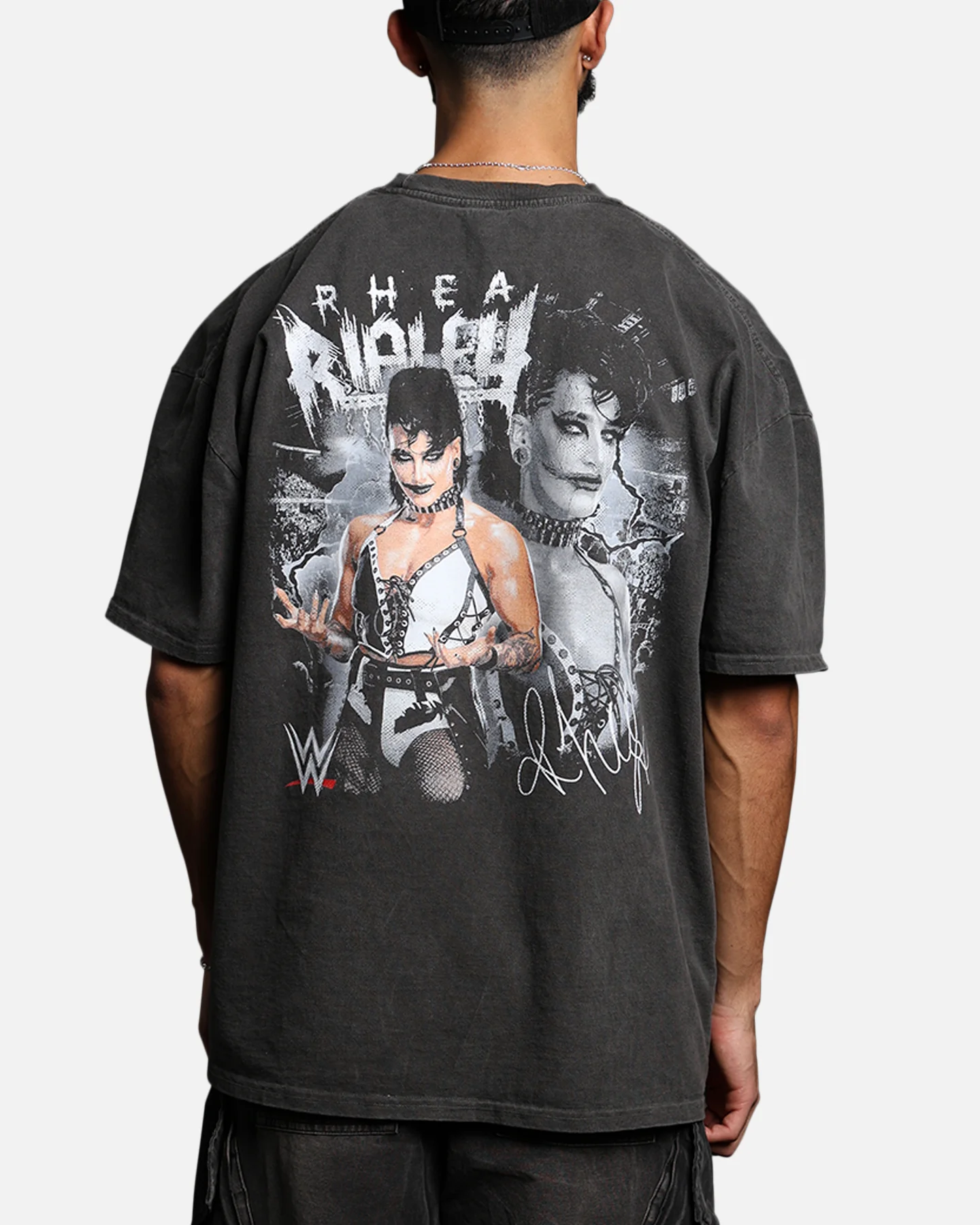 Culture Kings X WWE Rhea Ripley Vintage T-Shirt Black Wash - Image 2
