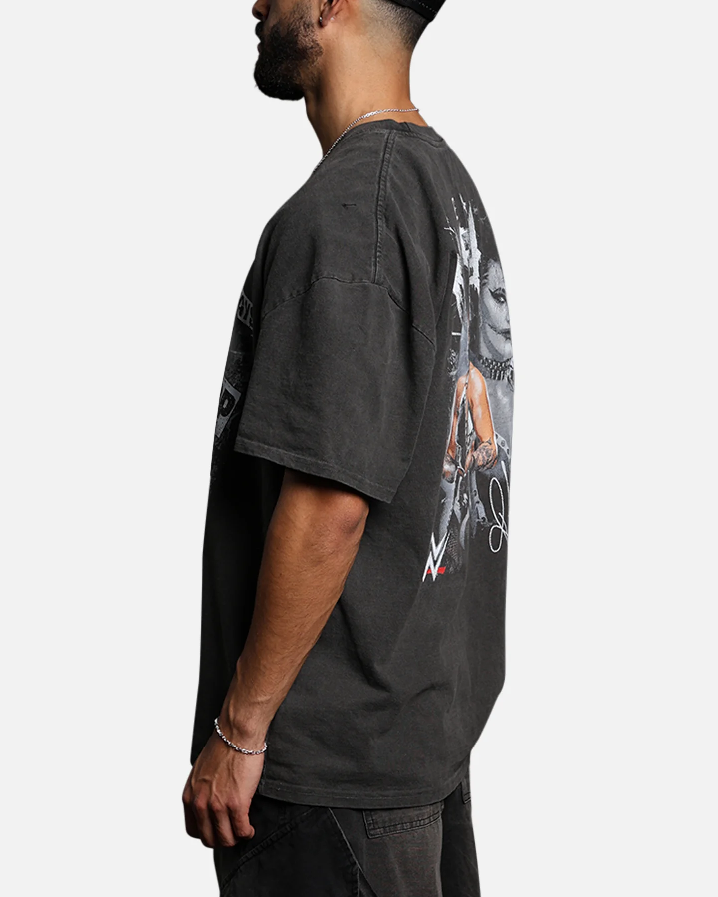 Culture Kings X WWE Rhea Ripley Vintage T-Shirt Black Wash - Image 5