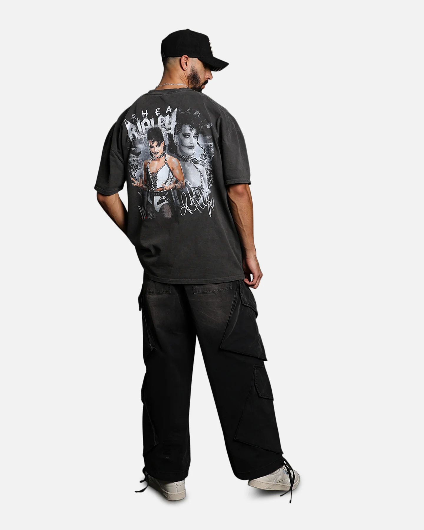 Culture Kings X WWE Rhea Ripley Vintage T-Shirt Black Wash - Image 6