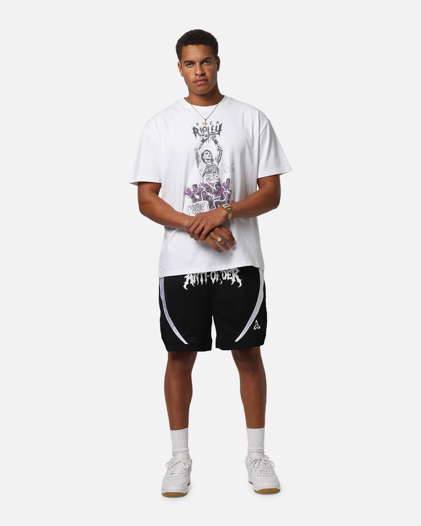 Culture Kings X WWE Rhea Ripley Wrestlemania XLI Heavy T-Shirt White - Image 3