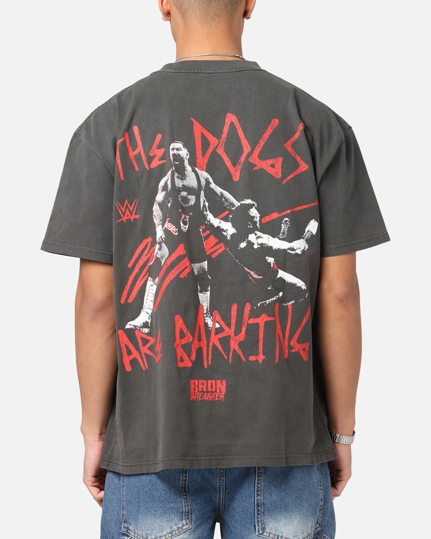Culture Kings X WWE Bron Breaker Heavy T-Shirt Black Wash - Image 2
