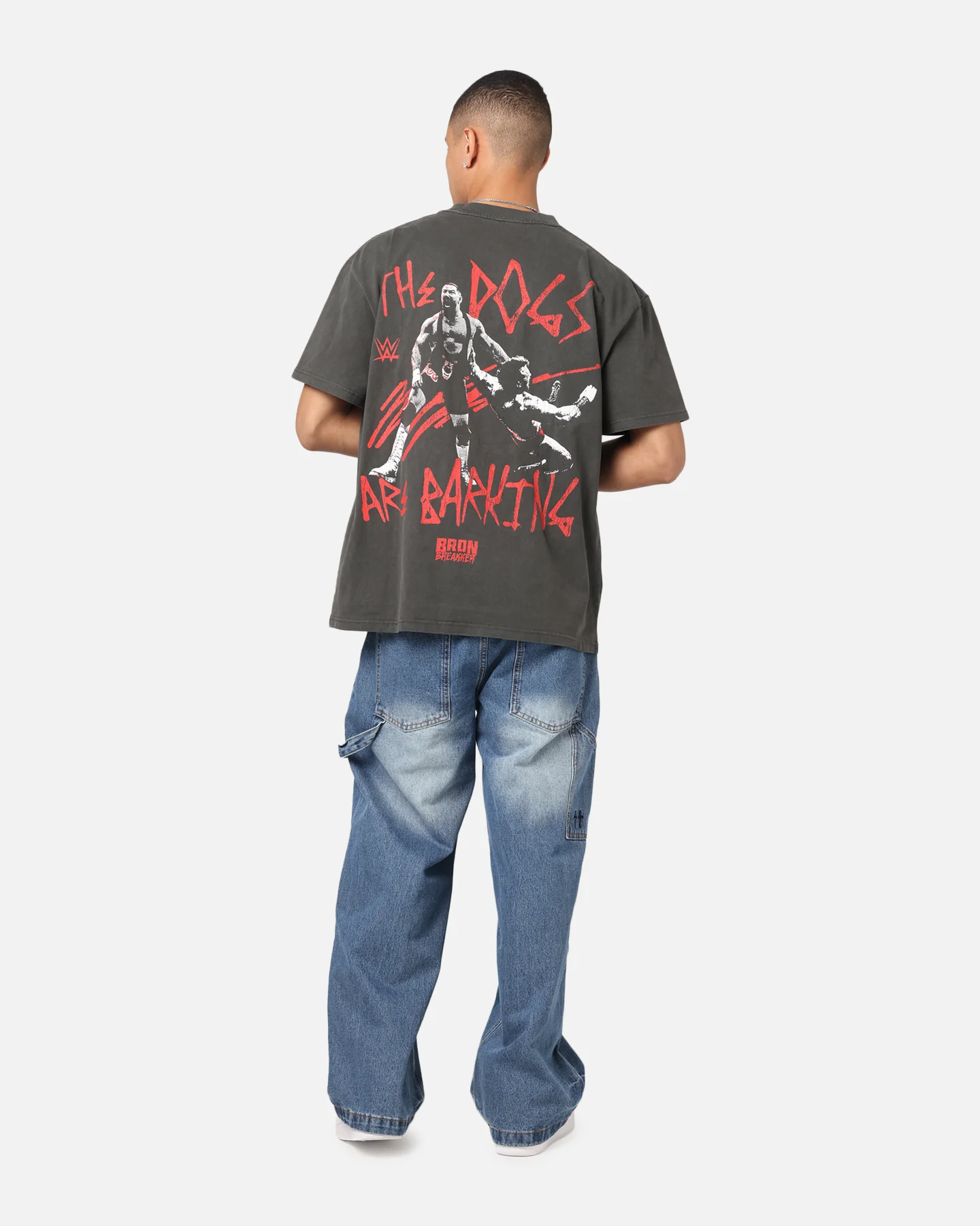 Culture Kings X WWE Bron Breaker Heavy T-Shirt Black Wash - Image 4
