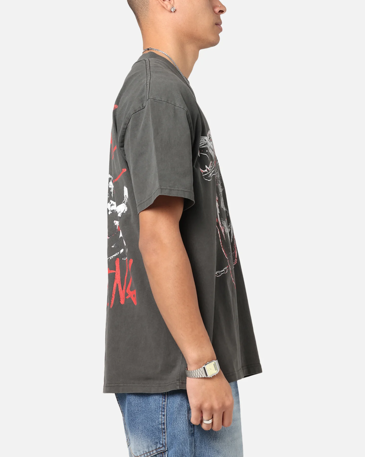 Culture Kings X WWE Bron Breaker Heavy T-Shirt Black Wash - Image 5
