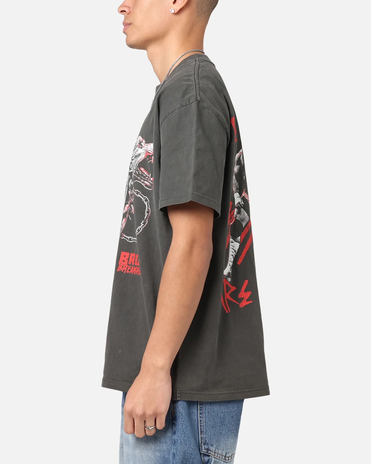 Culture Kings X WWE Bron Breaker Heavy T-Shirt Black Wash - Image 6