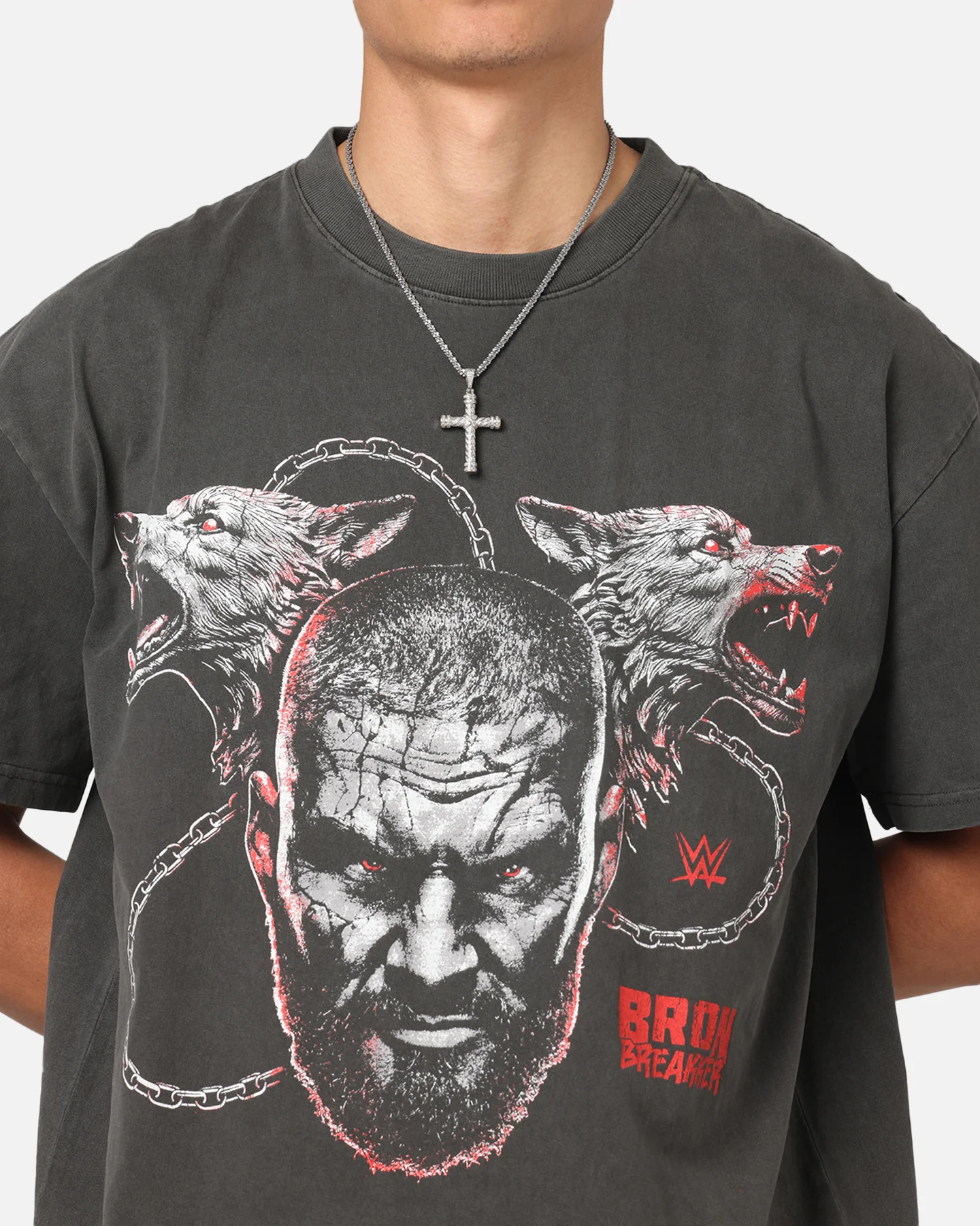 Culture Kings X WWE Bron Breaker Heavy T-Shirt Black Wash - Image 7