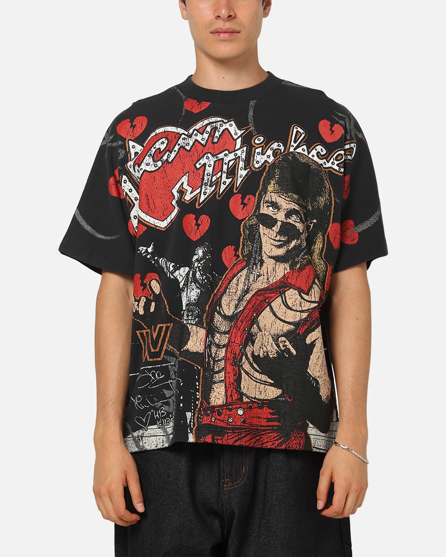 Culture Kings X WWE Shawn Michaels All Over Print T-Shirt Black