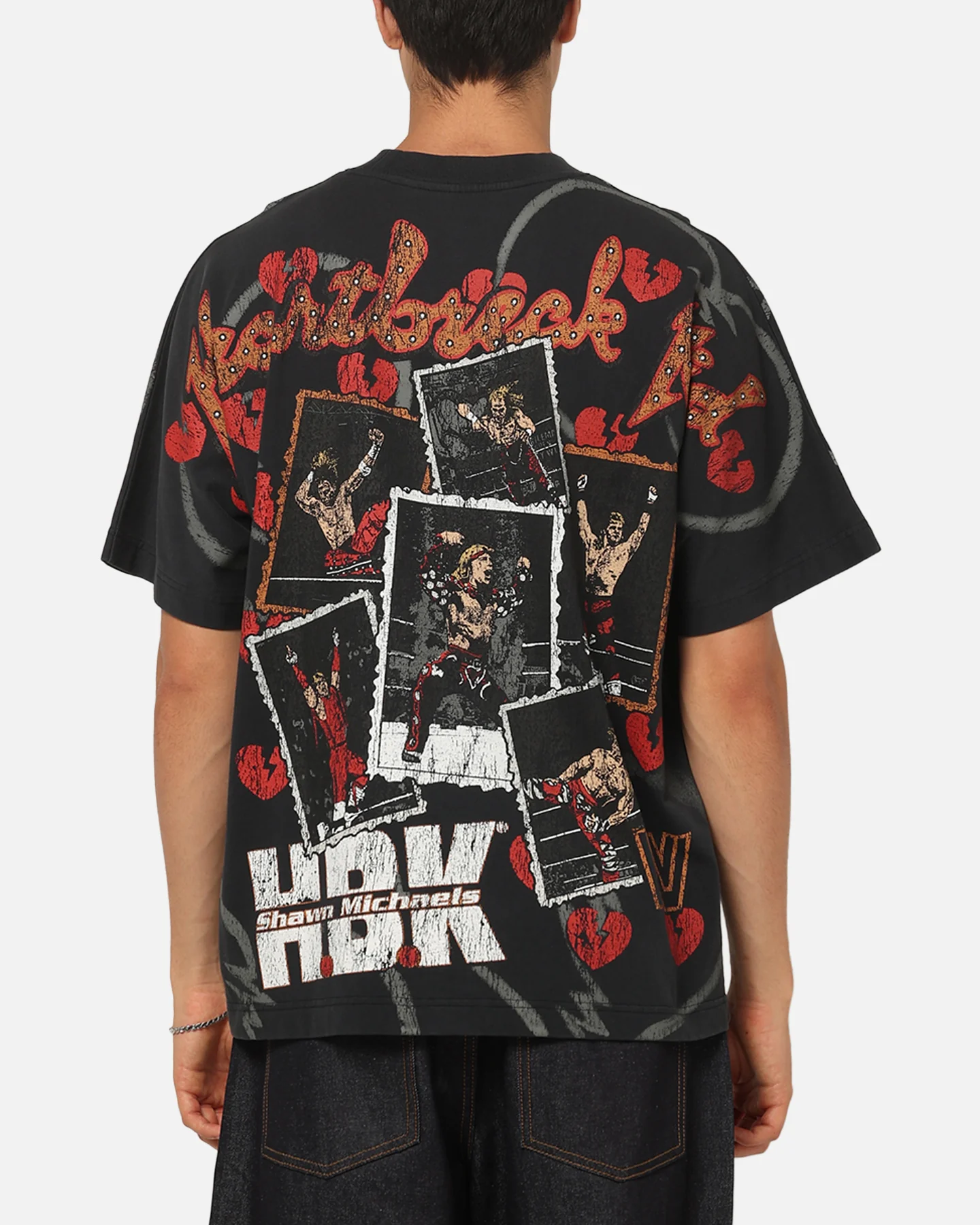 Culture Kings X WWE Shawn Michaels All Over Print T-Shirt Black - Image 2