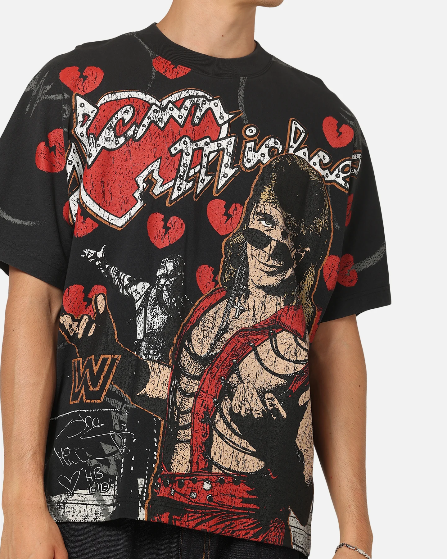 Culture Kings X WWE Shawn Michaels All Over Print T-Shirt Black - Image 7