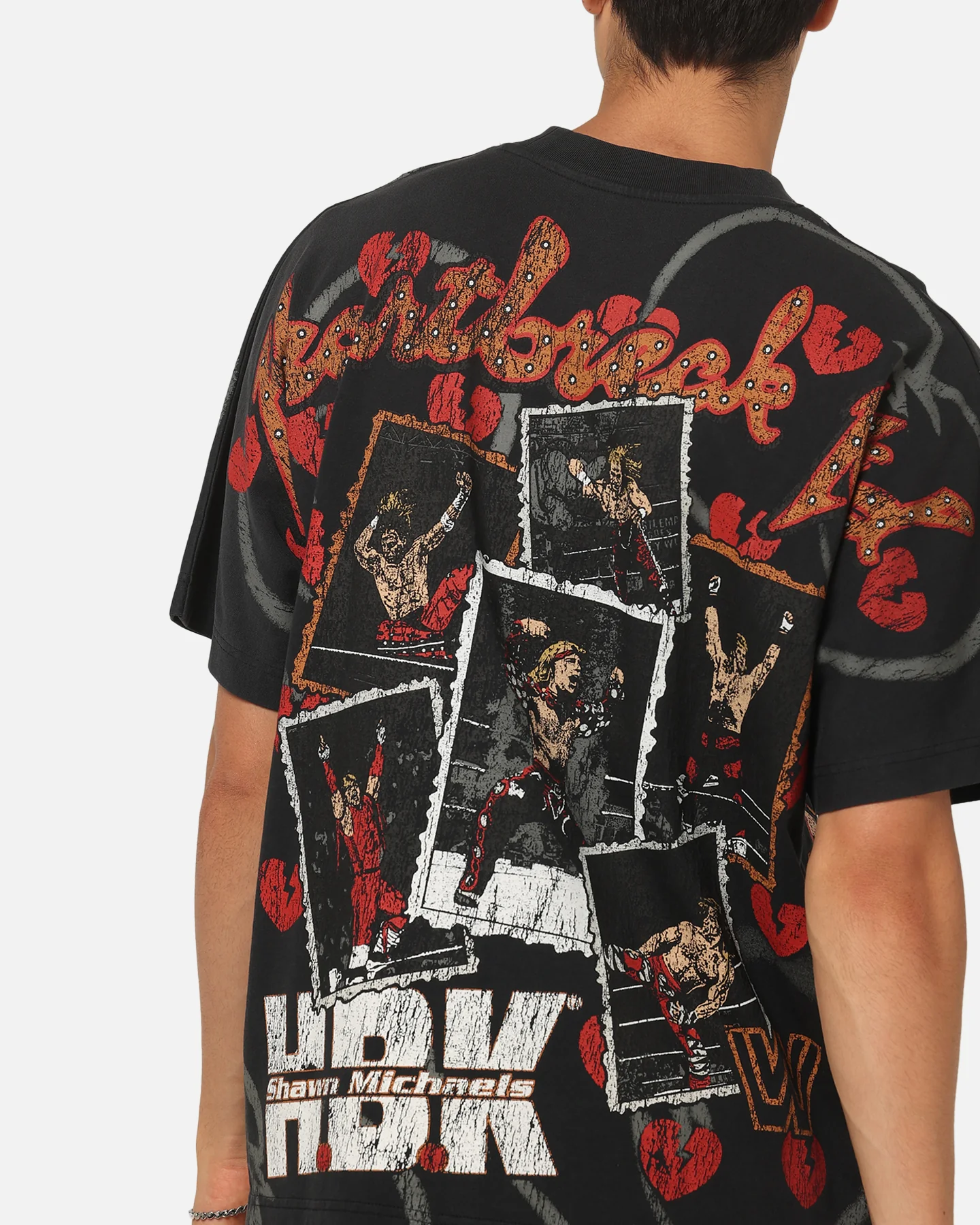Culture Kings X WWE Shawn Michaels All Over Print T-Shirt Black - Image 8
