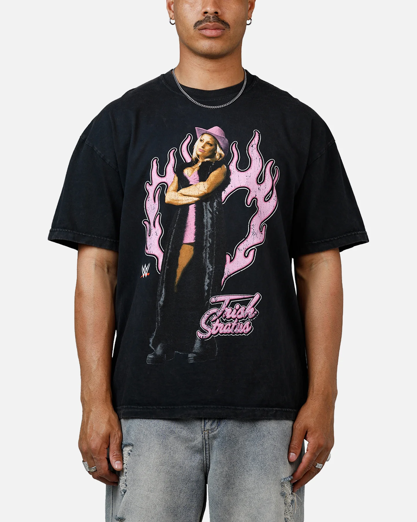 Culture Kings X WWE Trish Stratus Wrestlemania XLI Vintage T-Shirt Black Acidwash