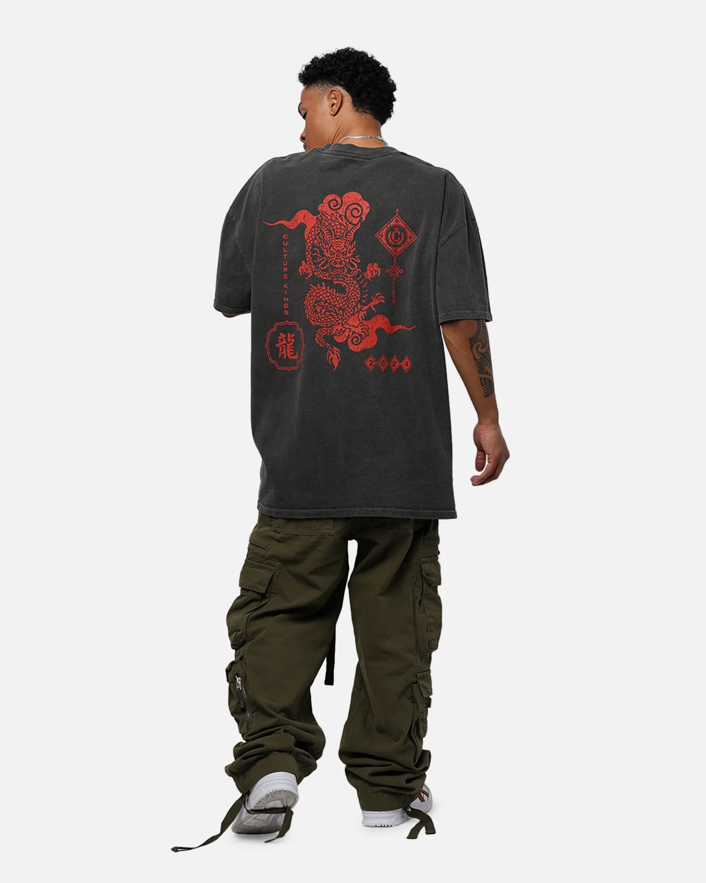 Culture Kings Year Of The Dragon T-Shirt Black Wash - Image 3