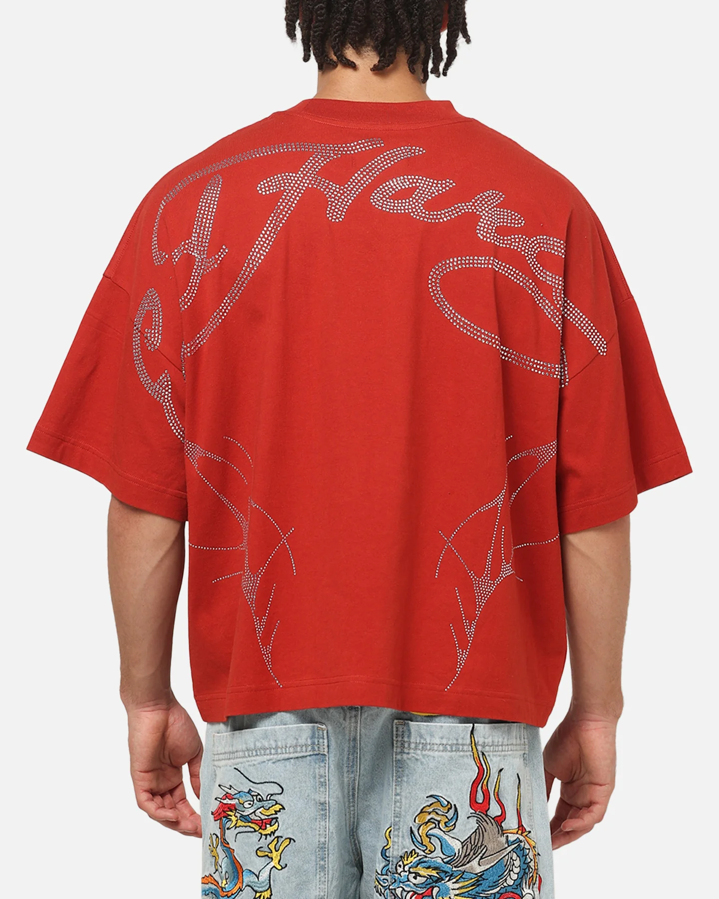 Ed Hardy Cyber Rhinestone T-Shirt Red - Image 2