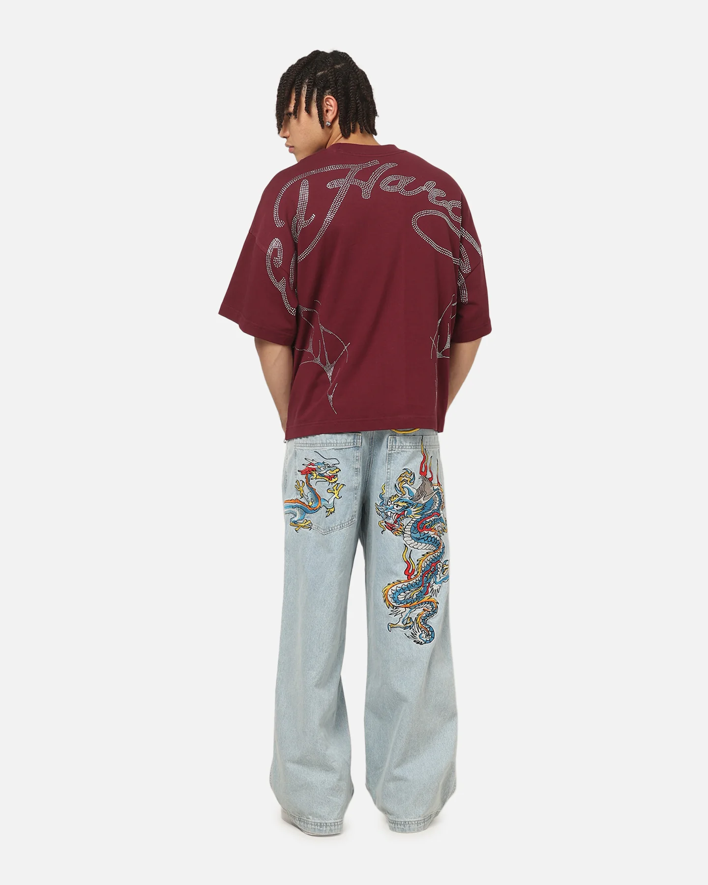 Ed Hardy Cyber Rhinestone T-Shirt Plum - Image 4