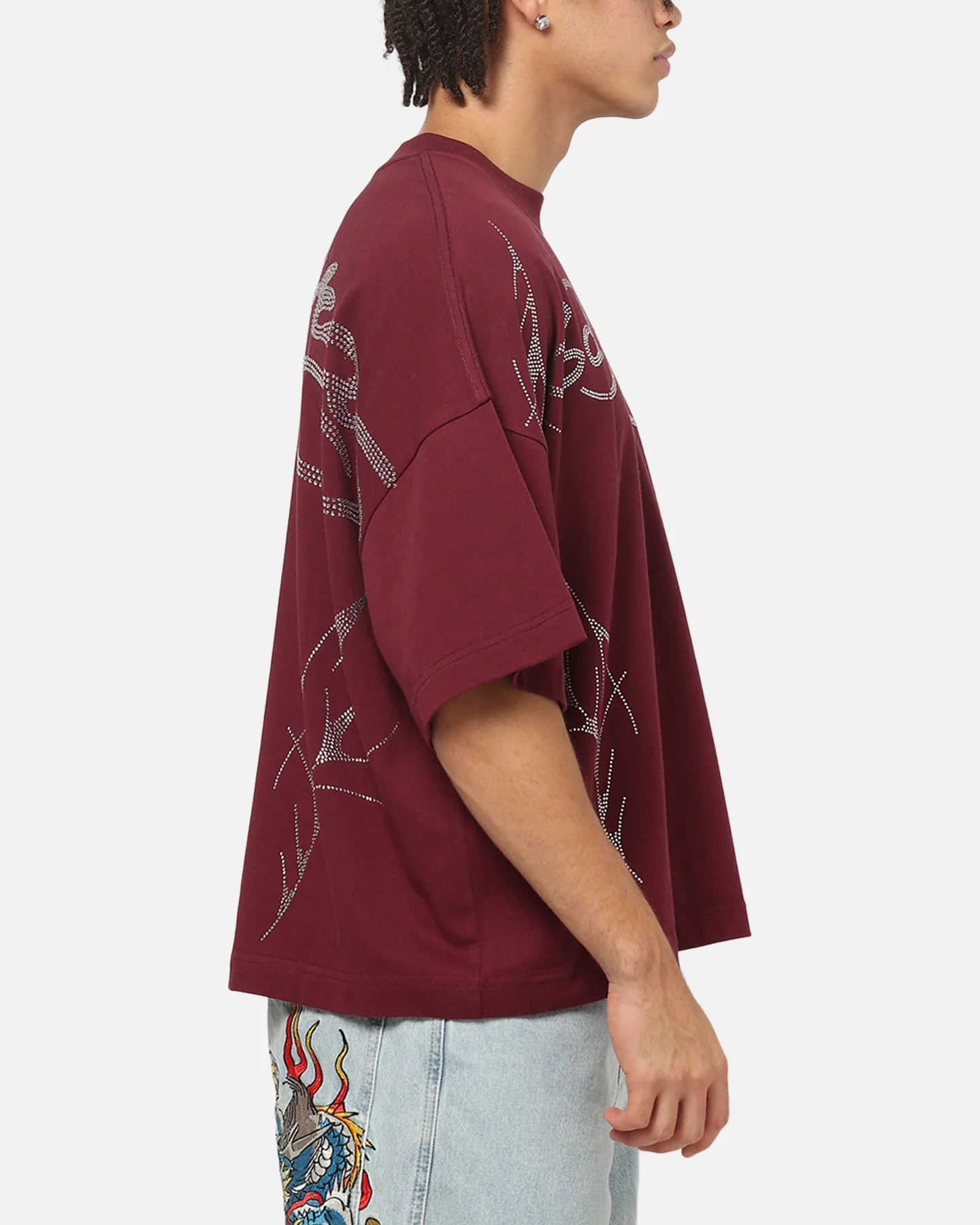 Ed Hardy Cyber Rhinestone T-Shirt Plum - Image 5