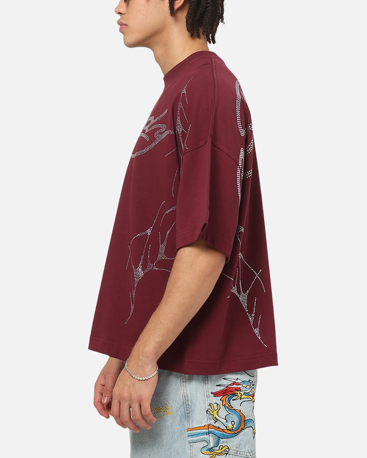 Ed Hardy Cyber Rhinestone T-Shirt Plum - Image 6