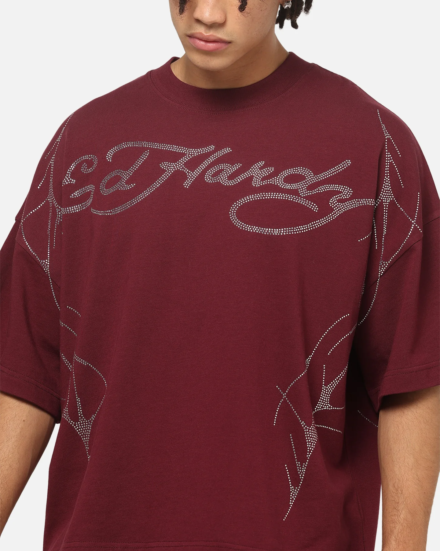 Ed Hardy Cyber Rhinestone T-Shirt Plum - Image 7