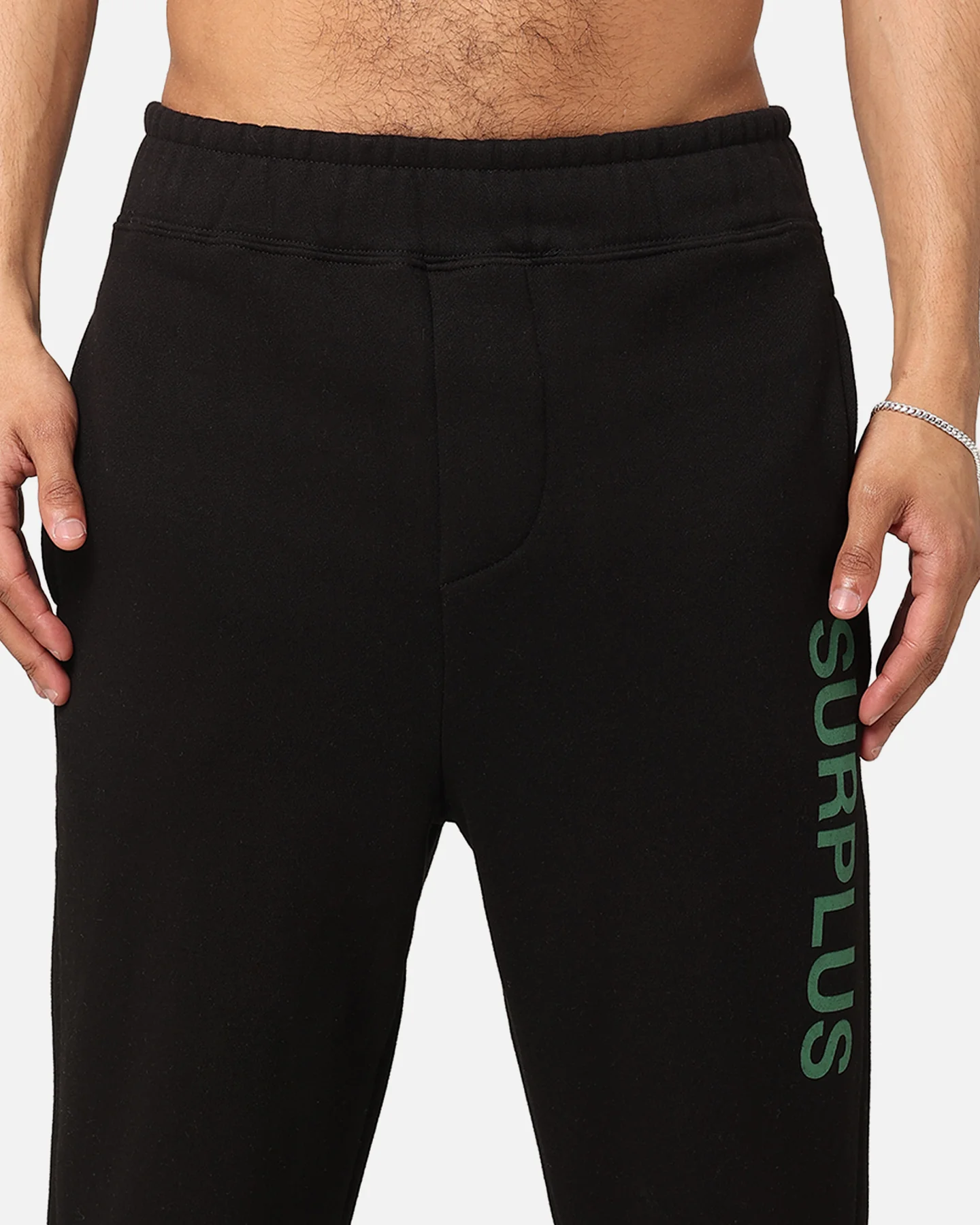 Daniel Patrick Surplus Logo Sweatpants Black/Hunter Green - Image 6