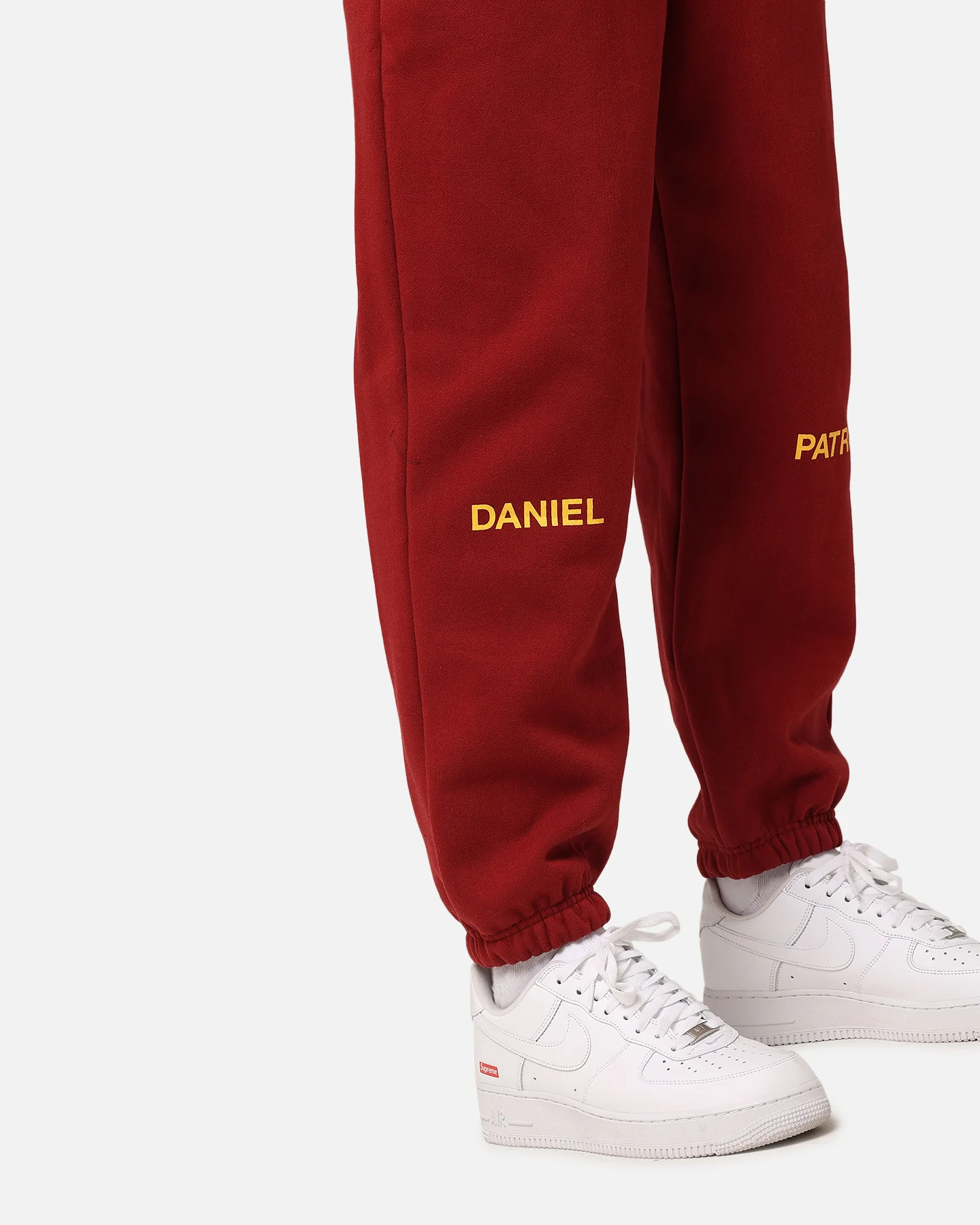 Daniel Patrick Surplus Logo Sweatpants Maroon/Yellow - Image 3
