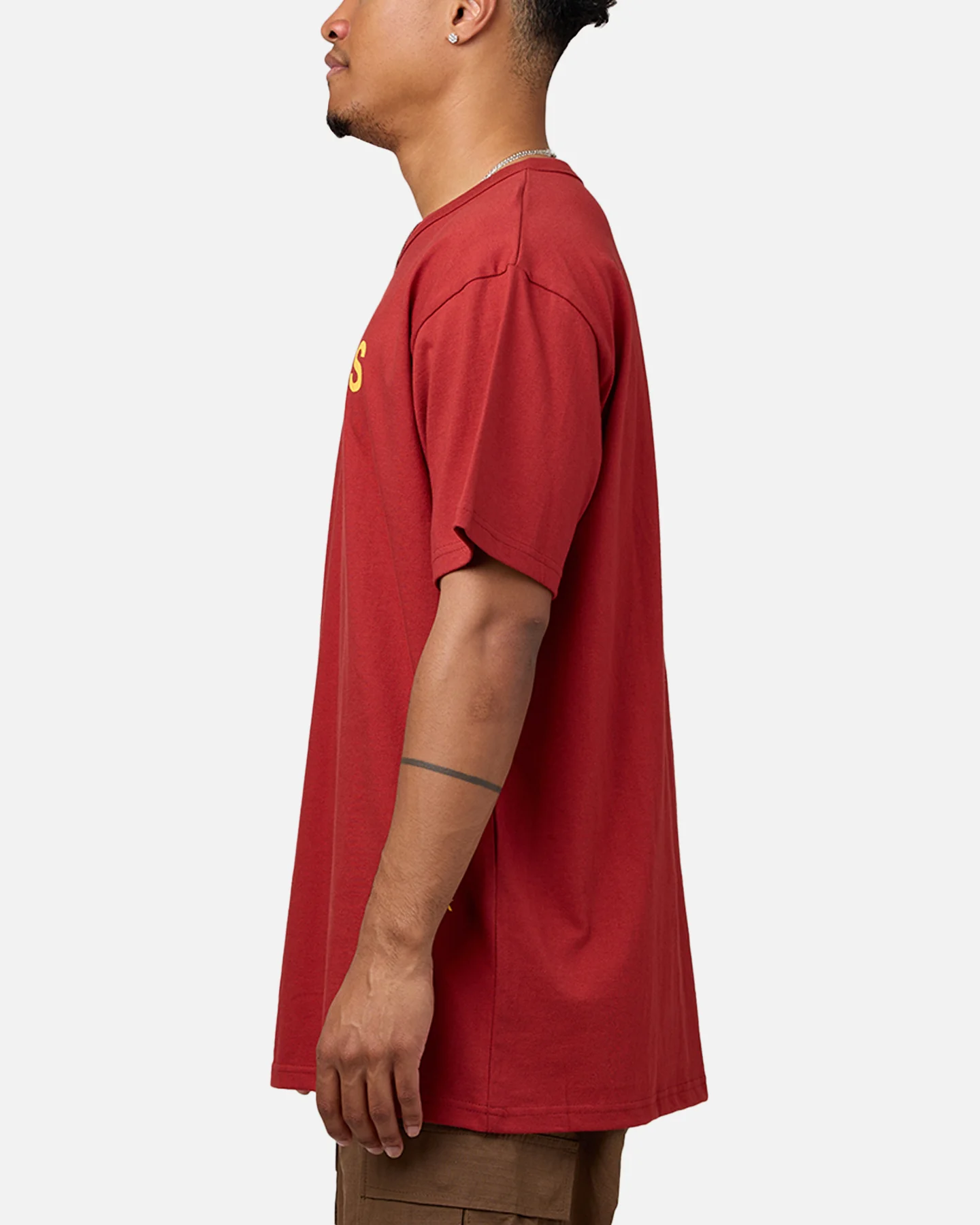 Daniel Patrick Surplus Logo T-Shirt Maroon/Yellow - Image 5