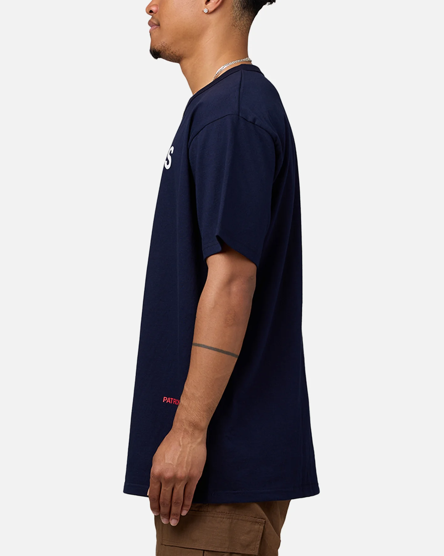Daniel Patrick Surplus Logo T-Shirt Navy/Cream/Red - Image 5