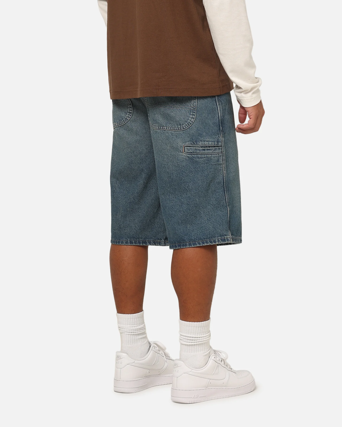 Dickies Denim 13" Loose Jean Shorts Khaki Tinted Blue - Image 4