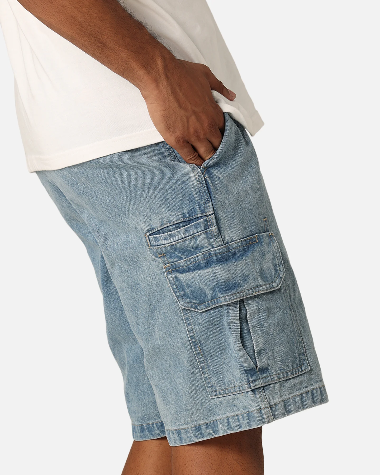 Dickies 42283 Denim Cargo Shorts Stone Washed Indigo - Image 3
