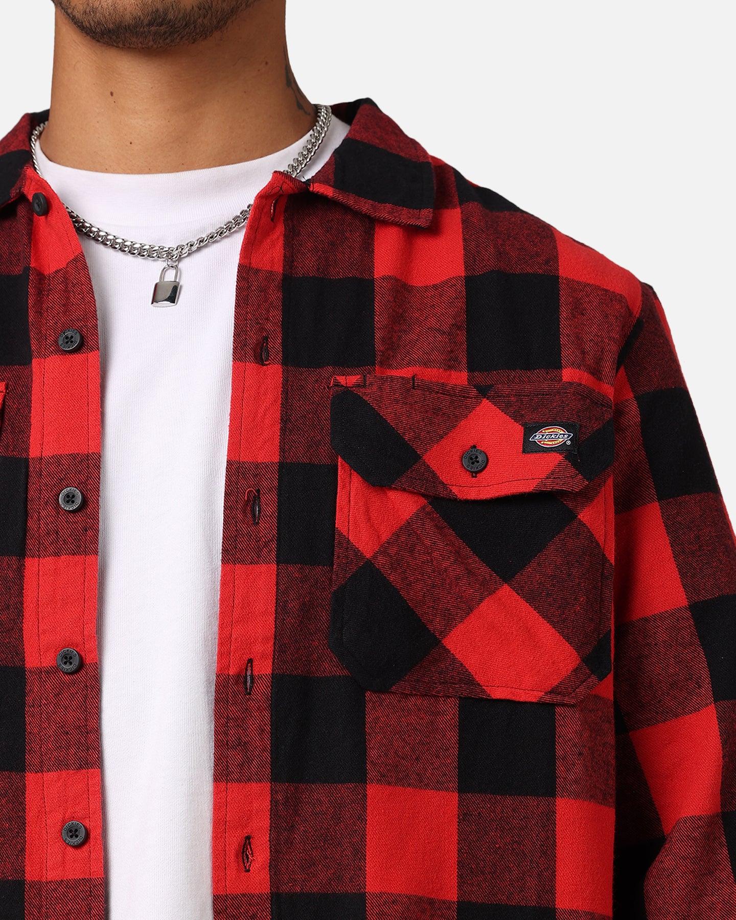 Dickies Sacramento Flannel Shirt Red - Image 6