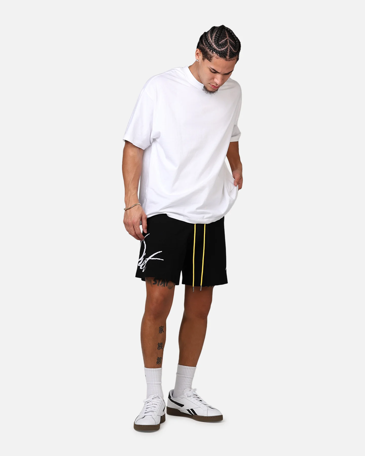 Diet Starts Monday Knitted Script Shorts Black - Image 2