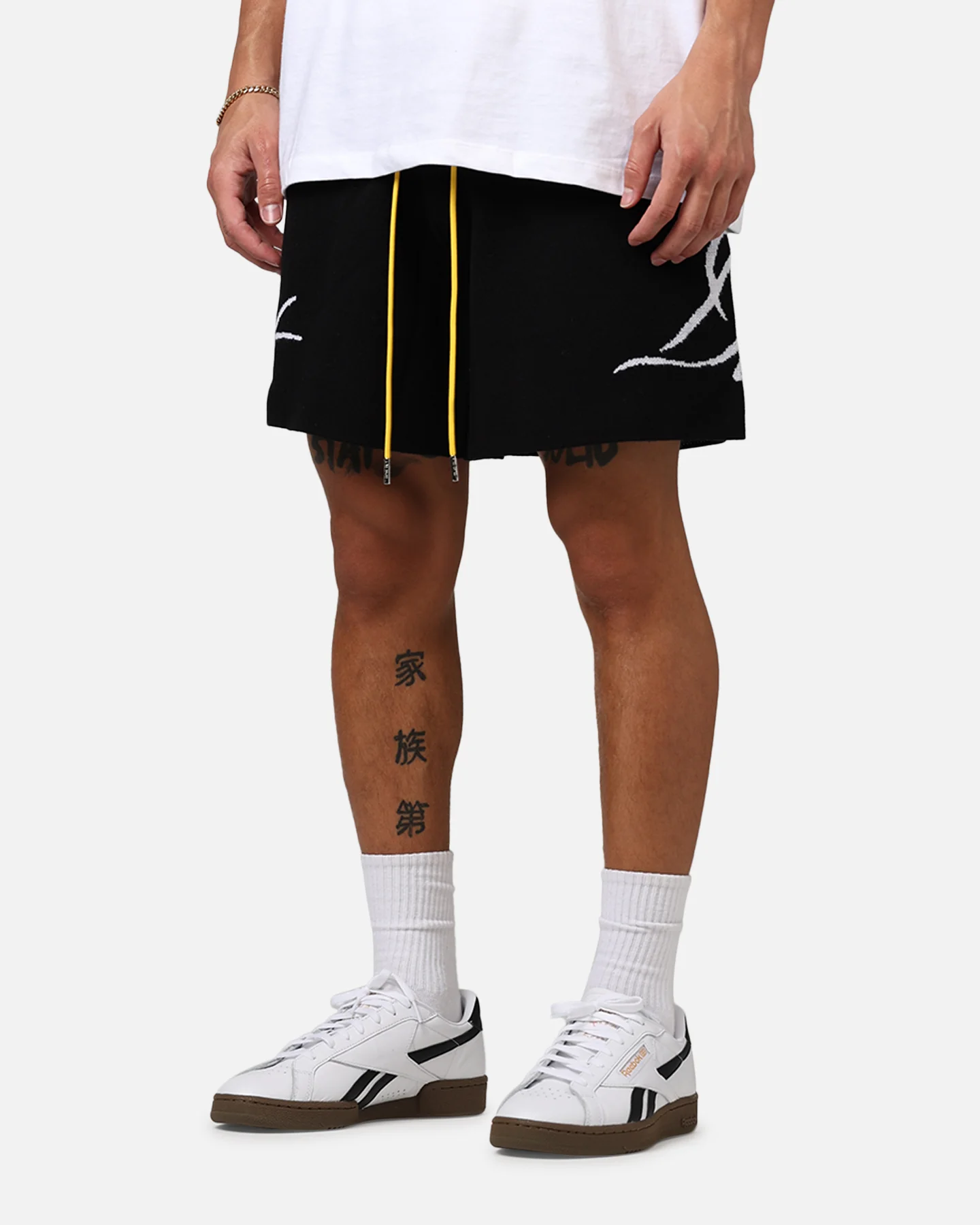 Diet Starts Monday Knitted Script Shorts Black - Image 4
