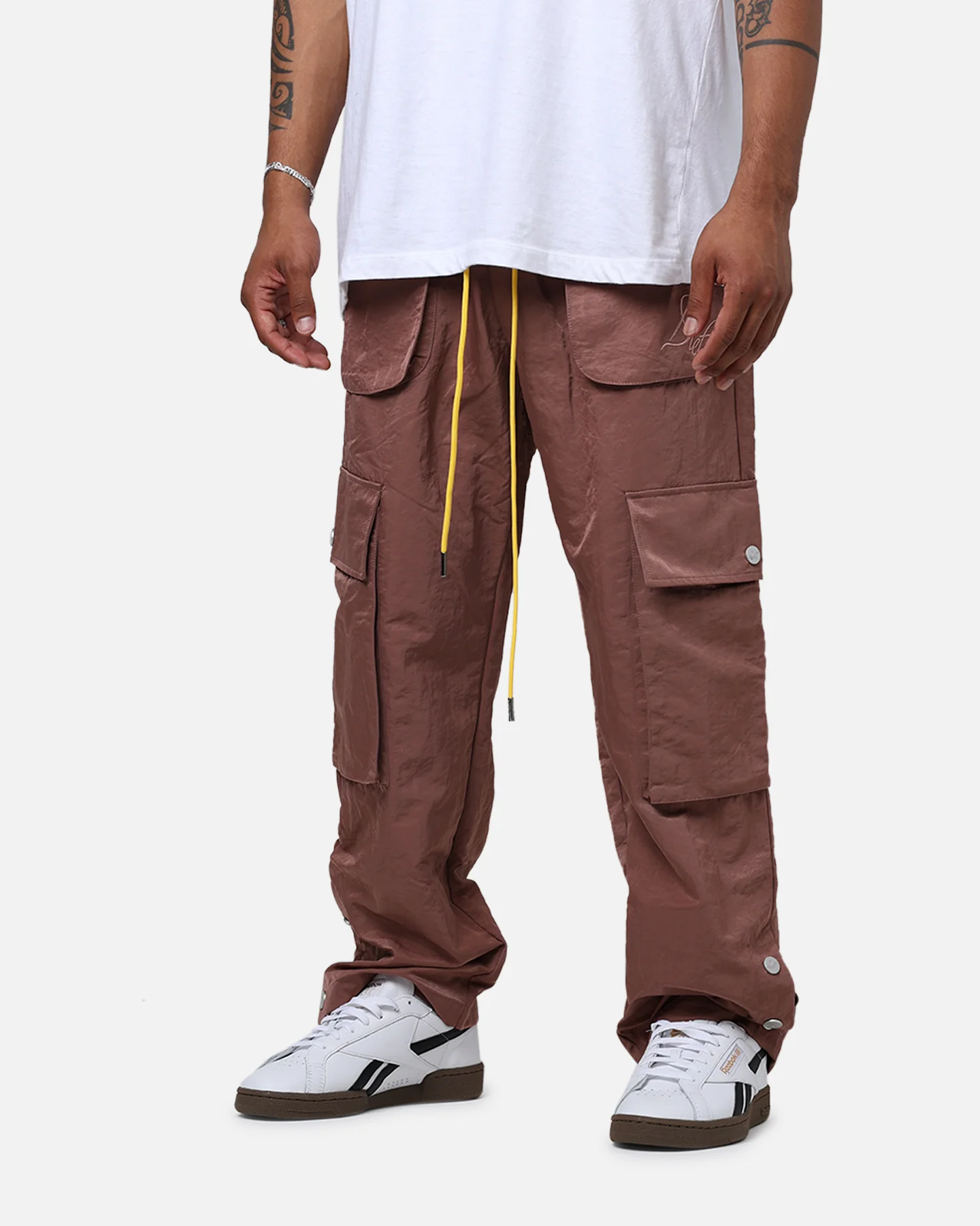 Diet Starts Monday Nylon Cargo Pants Dusty Rose - Image 4