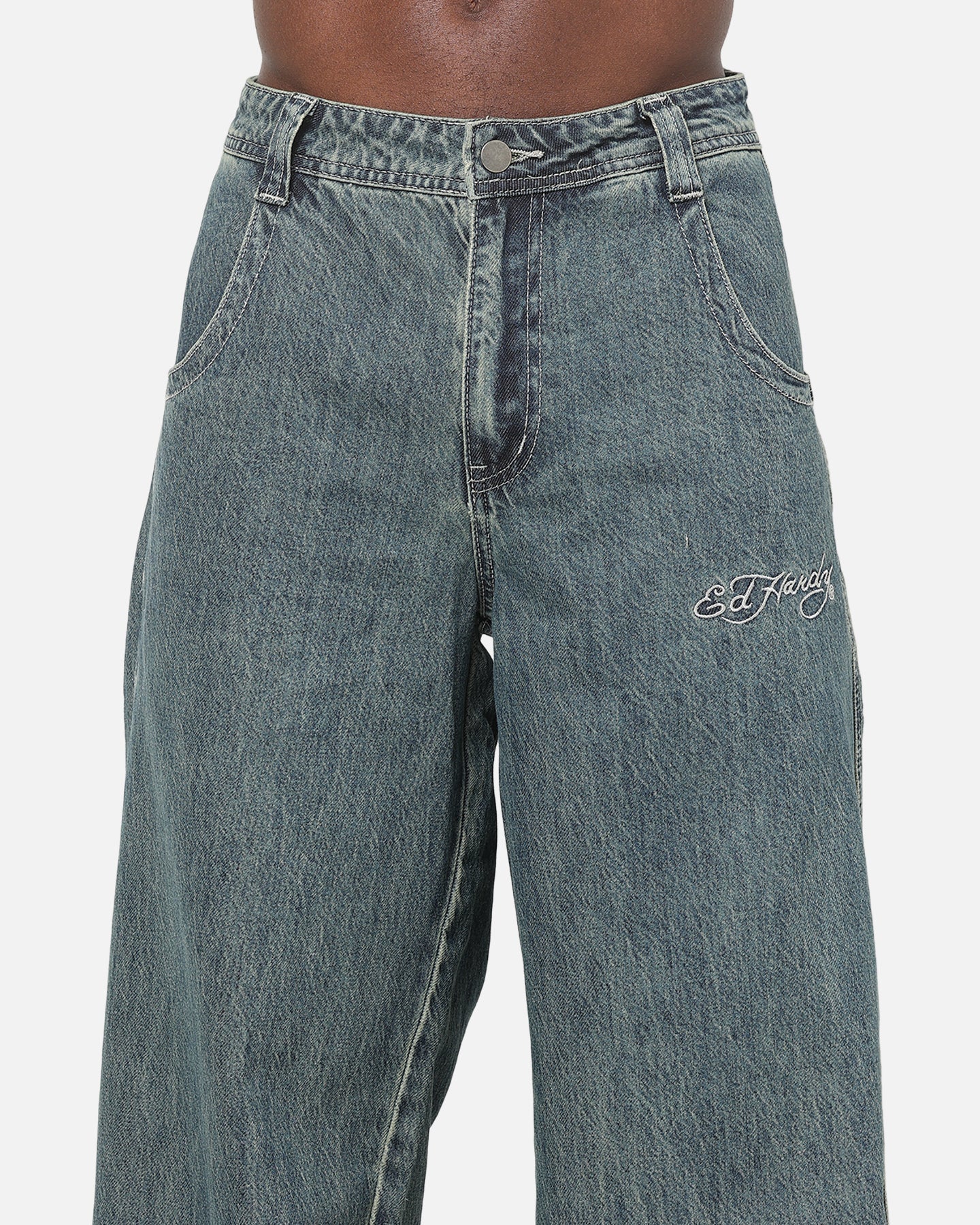 Ed Hardy Dragon Ultra Wide Jeans Mid Blue - Image 8