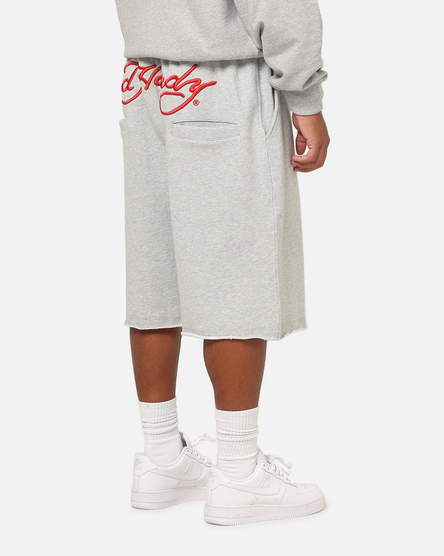 Ed Hardy Baggy Fleece Shorts Grey Marle - Image 5