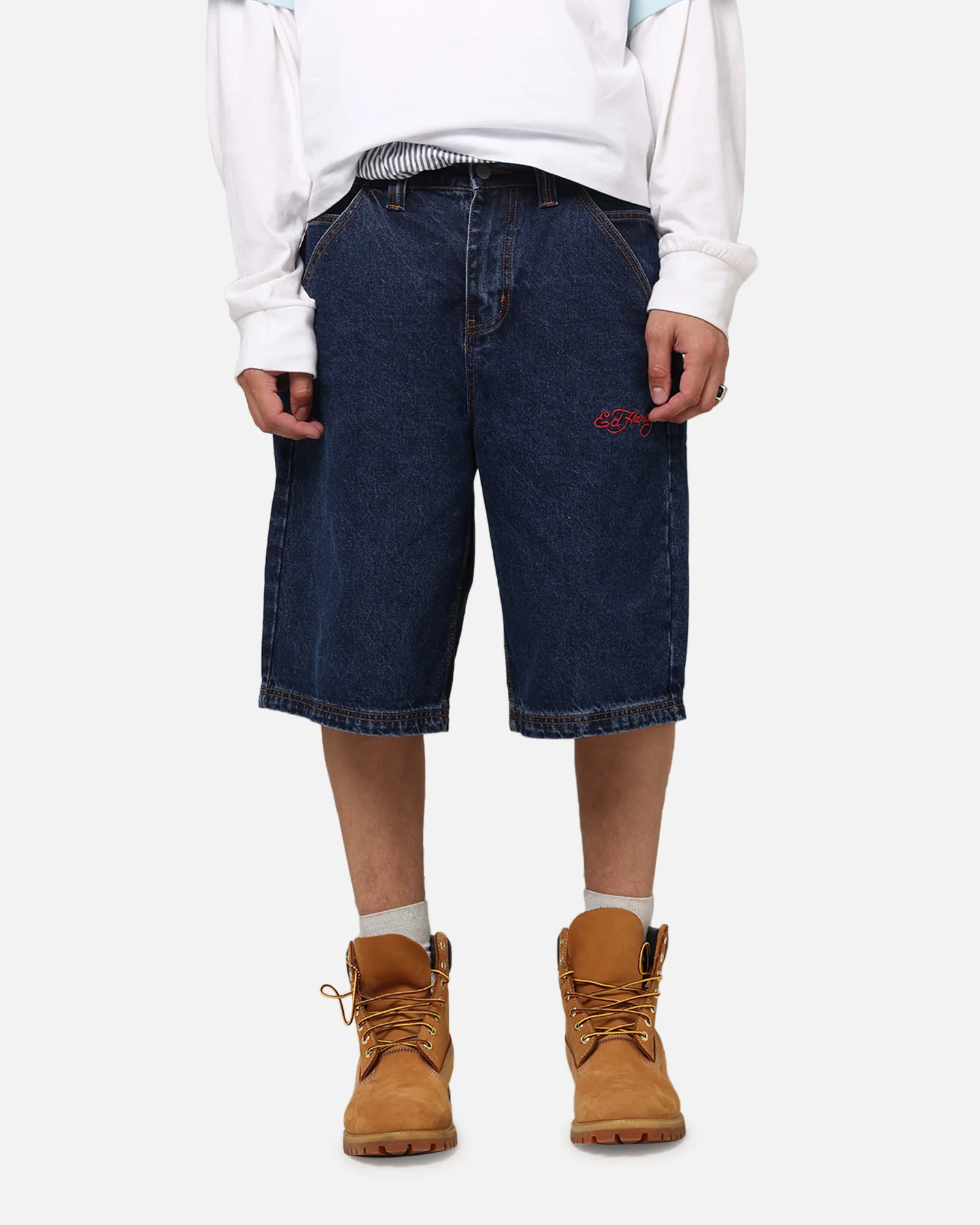 Ed Hardy Brave Hearts Jorts Indigo - Image 5