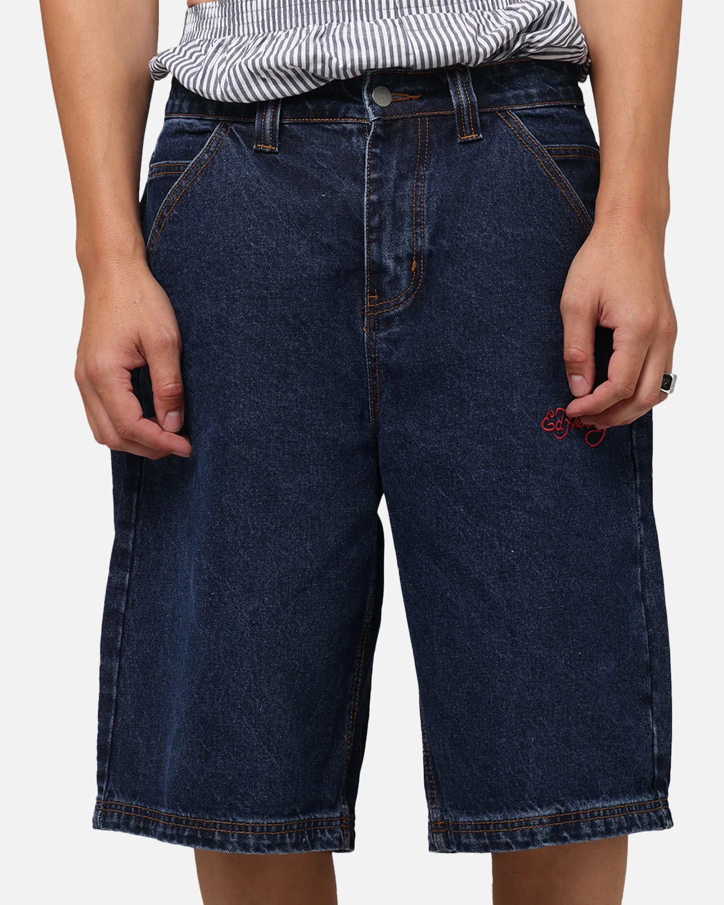 Ed Hardy Brave Hearts Jorts Indigo - Image 8