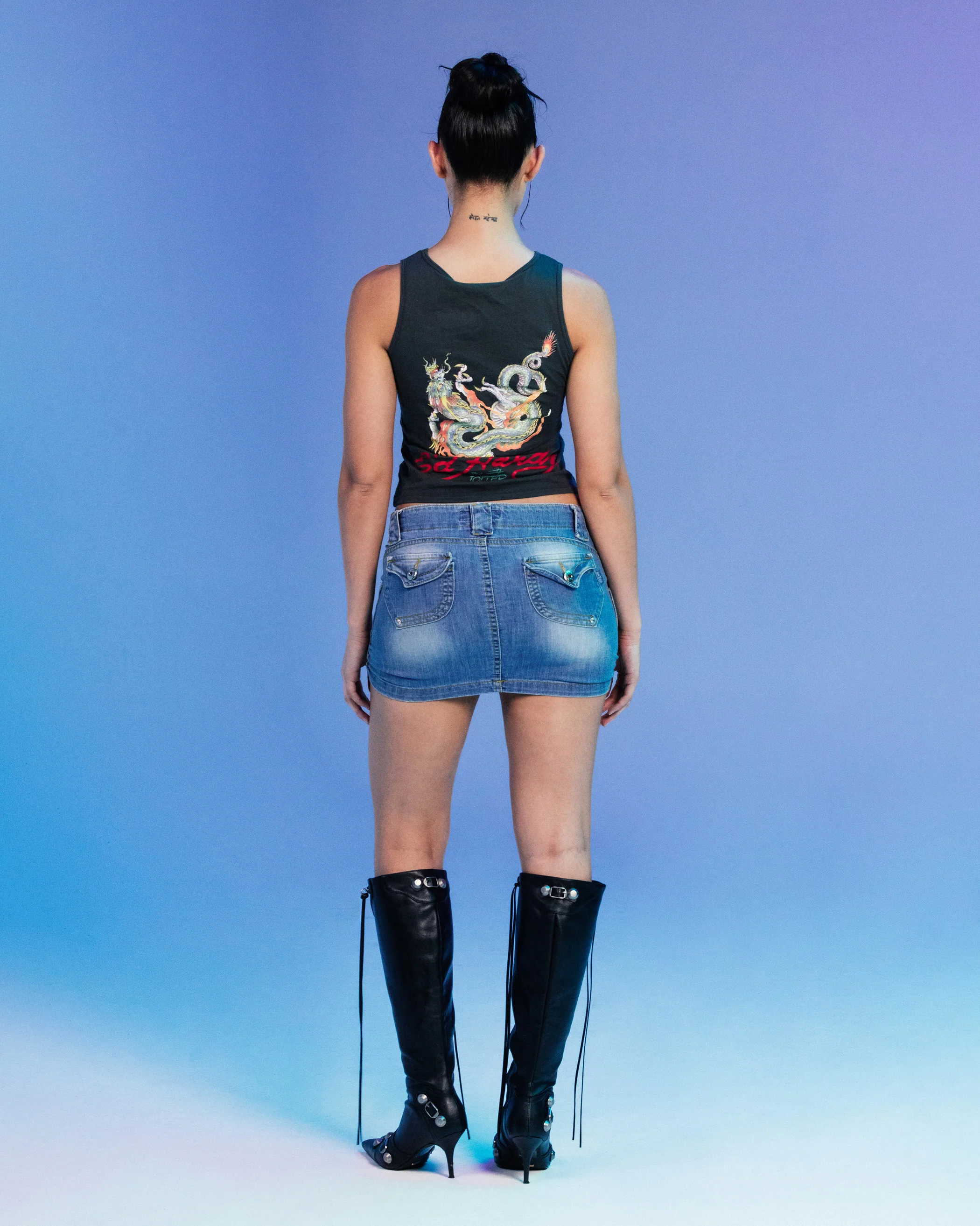 Ed Hardy By Loiter Women's Ripped Dragon Tank Black - Image 4