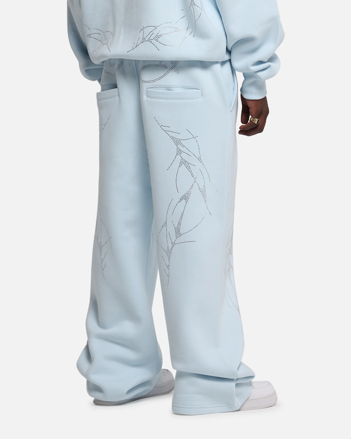 Ed Hardy Cyber Rhinestone Track Pants Light Blue - Image 6