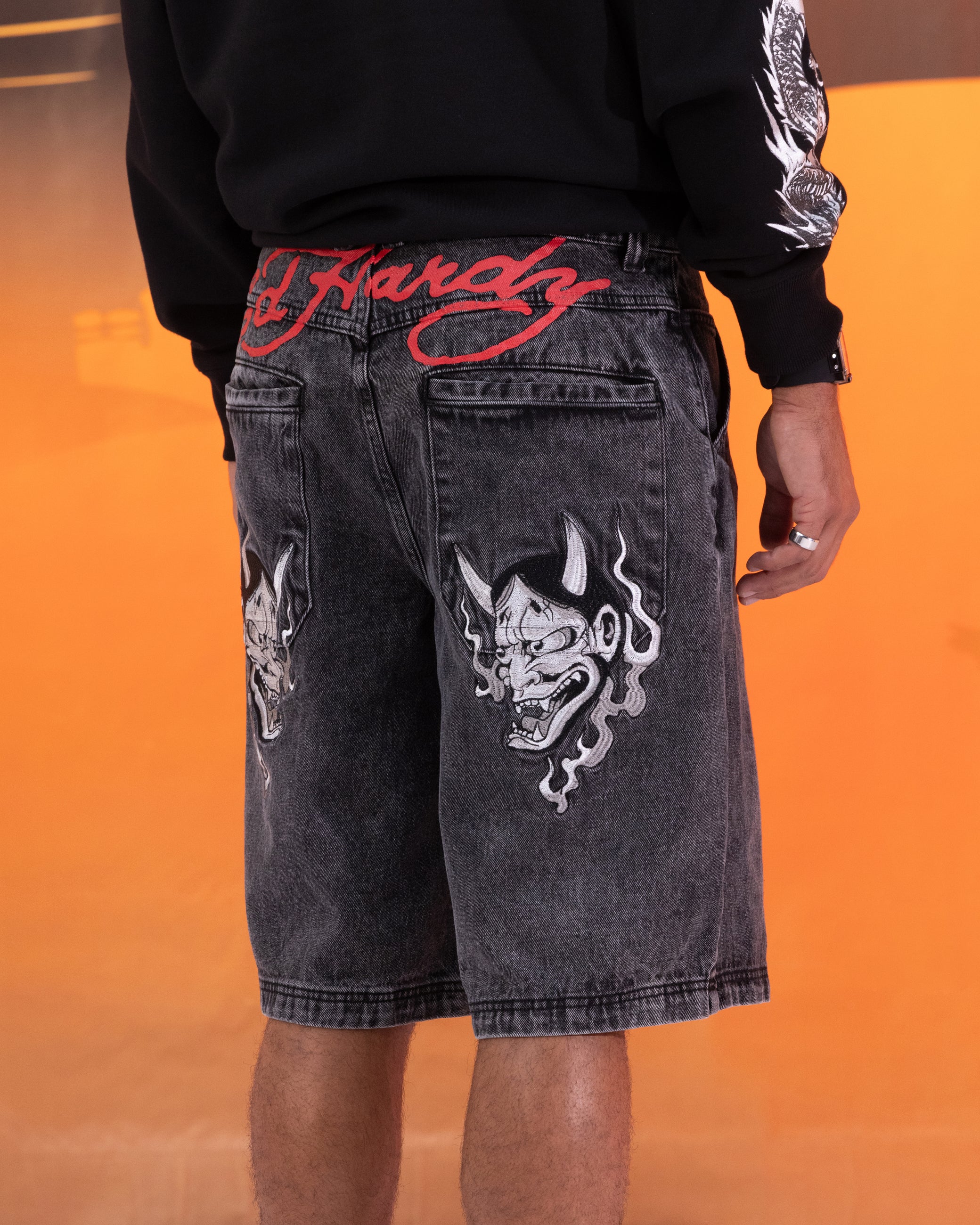 Ed Hardy Devil Jorts Black - Image 3