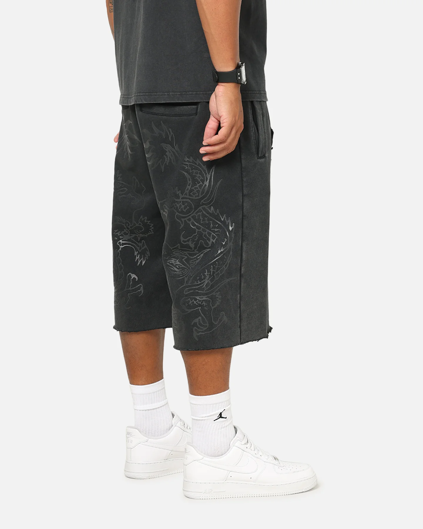 Ed Hardy Double Dragon Applique Shorts Black - Image 5