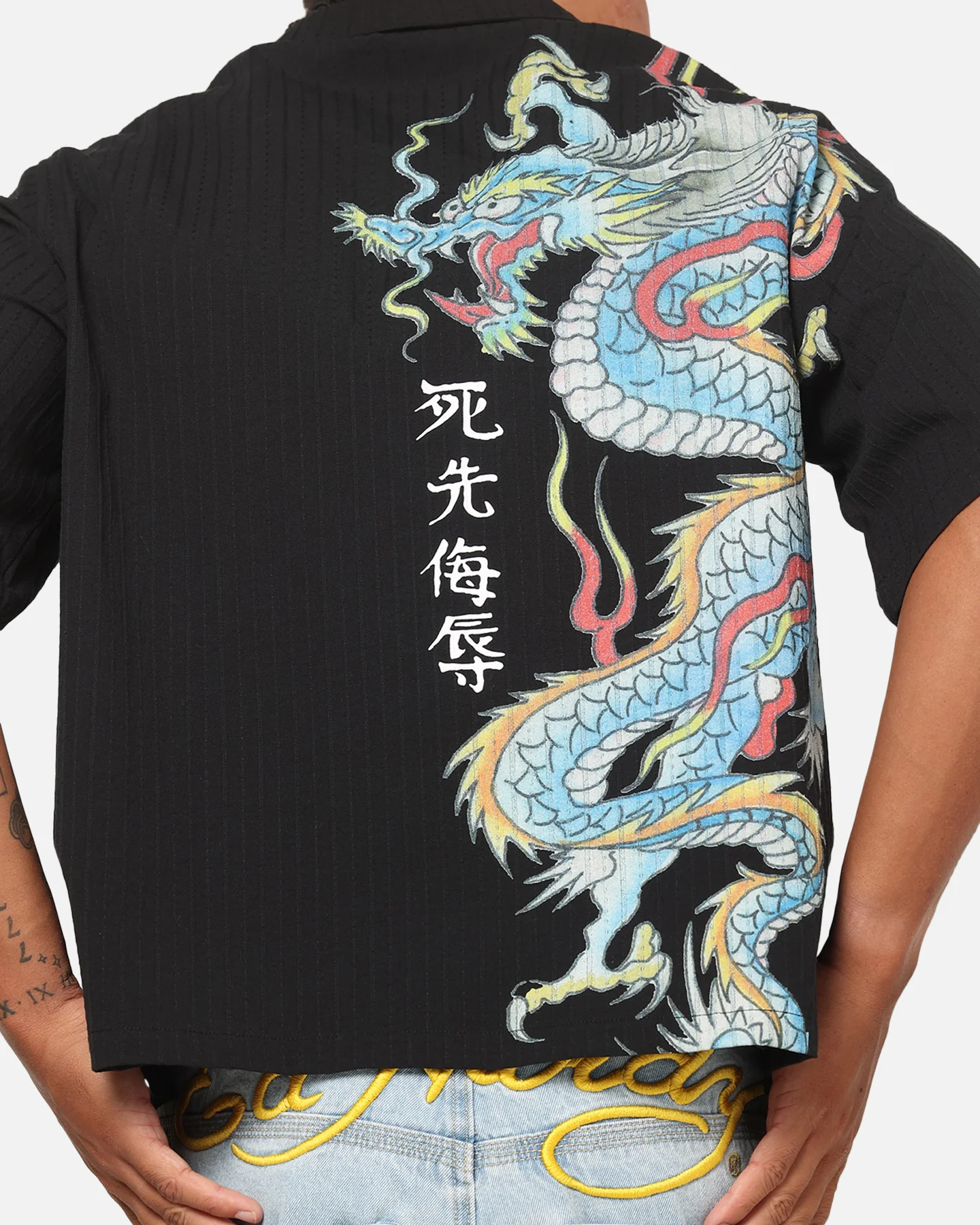 Ed Hardy Dragon Button Up Shirt Charcoal - Image 7