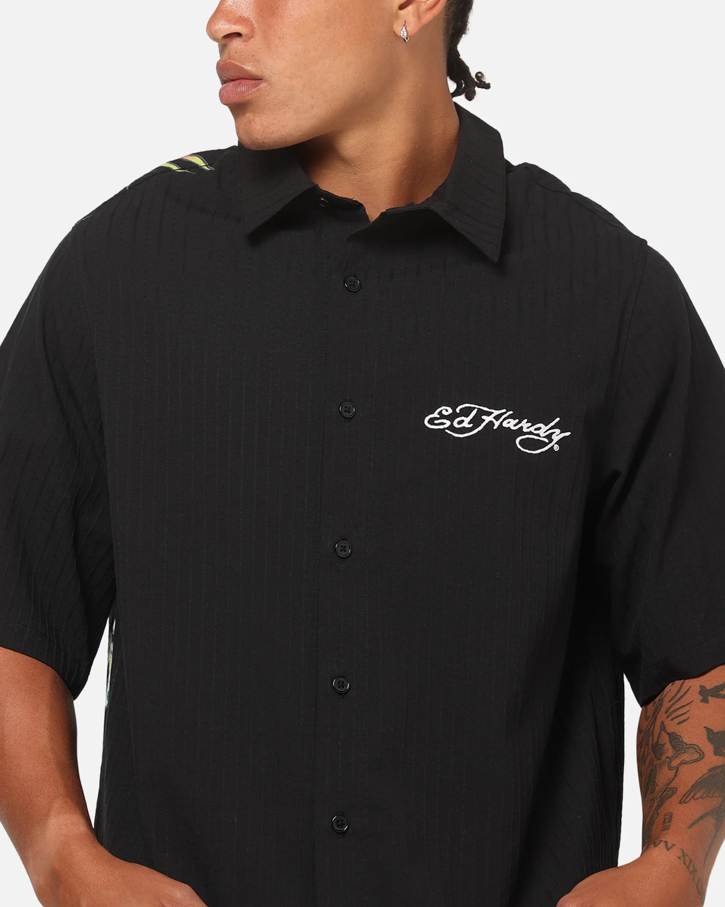 Ed Hardy Dragon Button Up Shirt Charcoal - Image 8