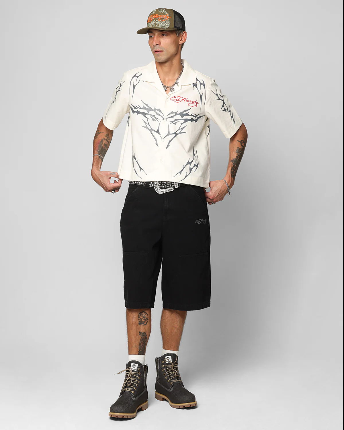 Ed Hardy Dragon Jorts Black - Image 2